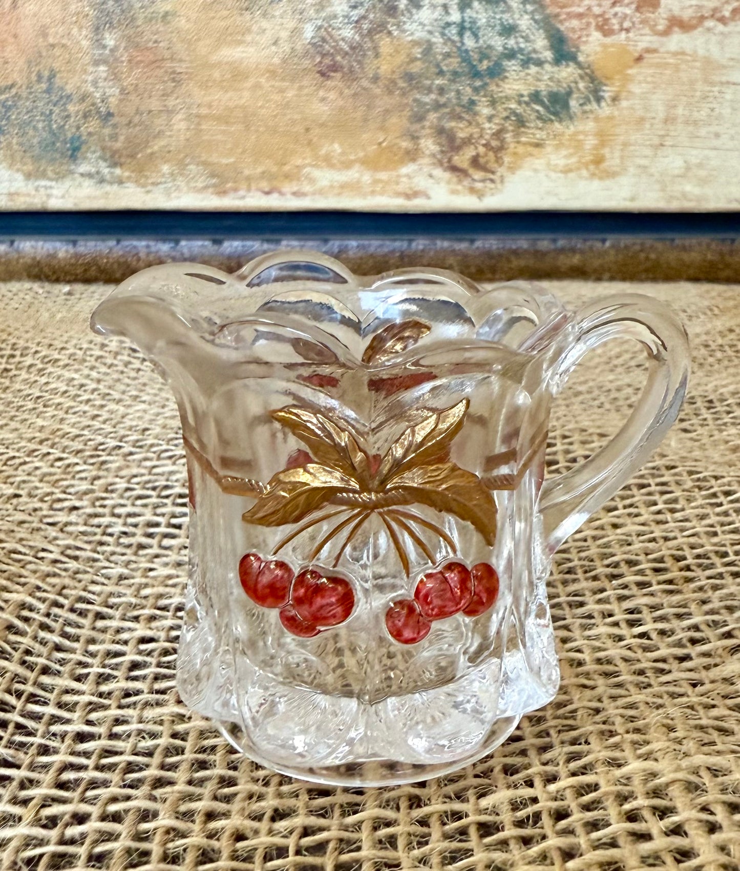 Mosser Glass Cherry & Cable Creamer