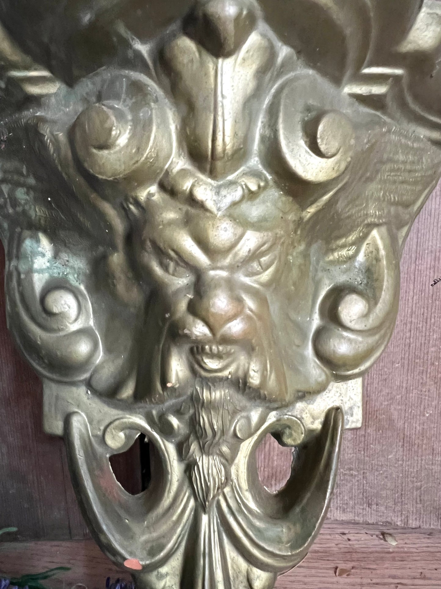 Gold Terracotta Lion Wall Pocket