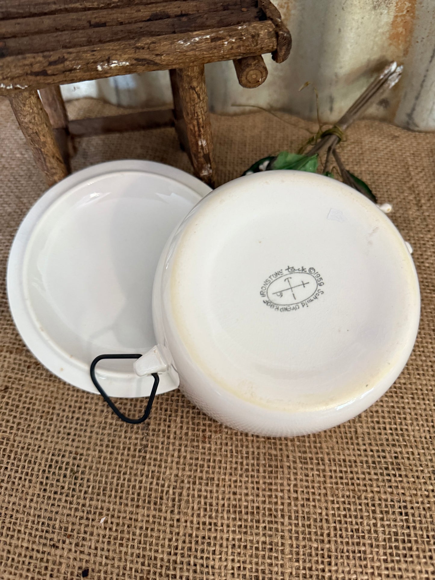 Small Schmid Ironstone Covered Casserole
