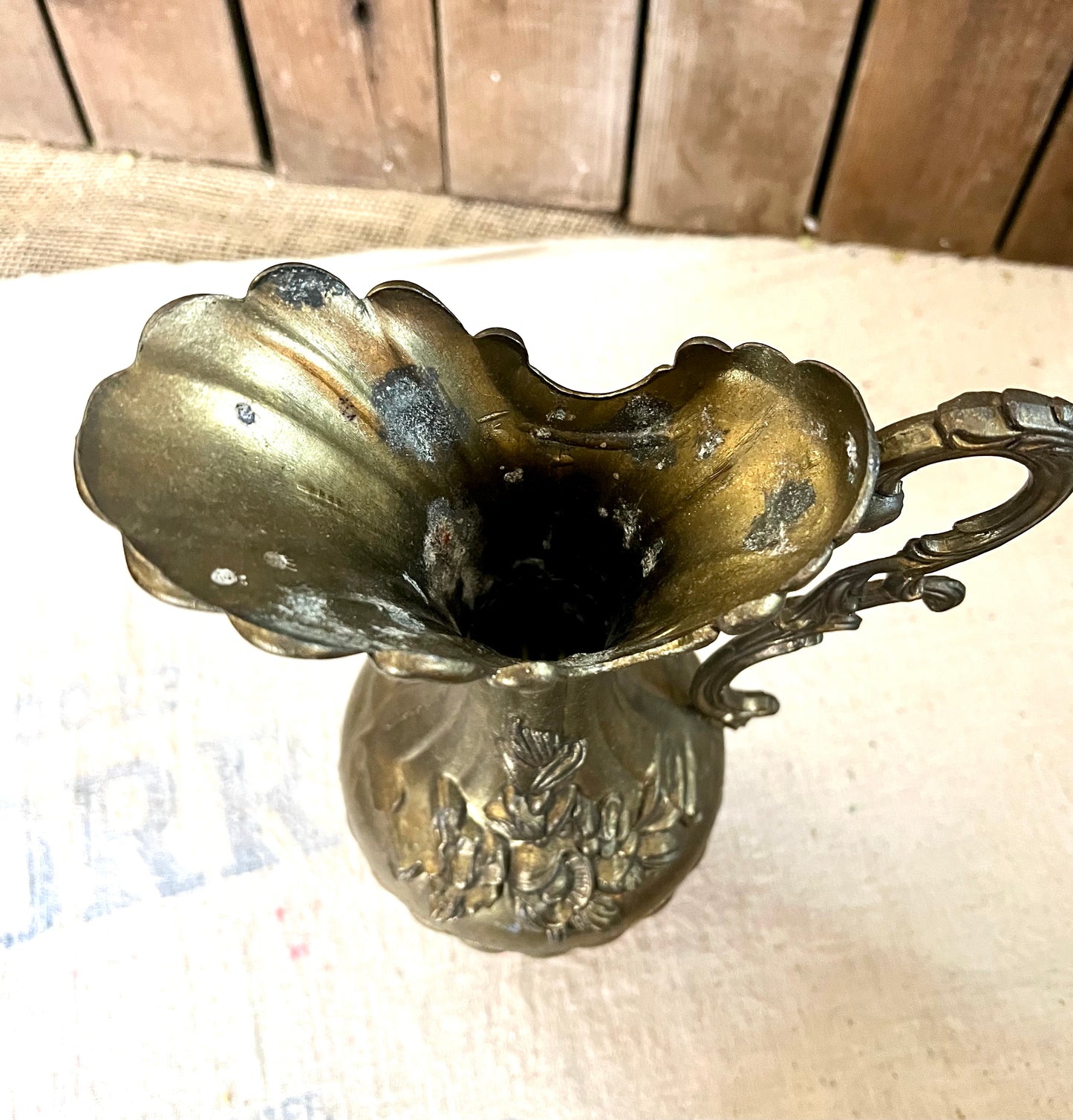 Large Ornate Brass Pitcher