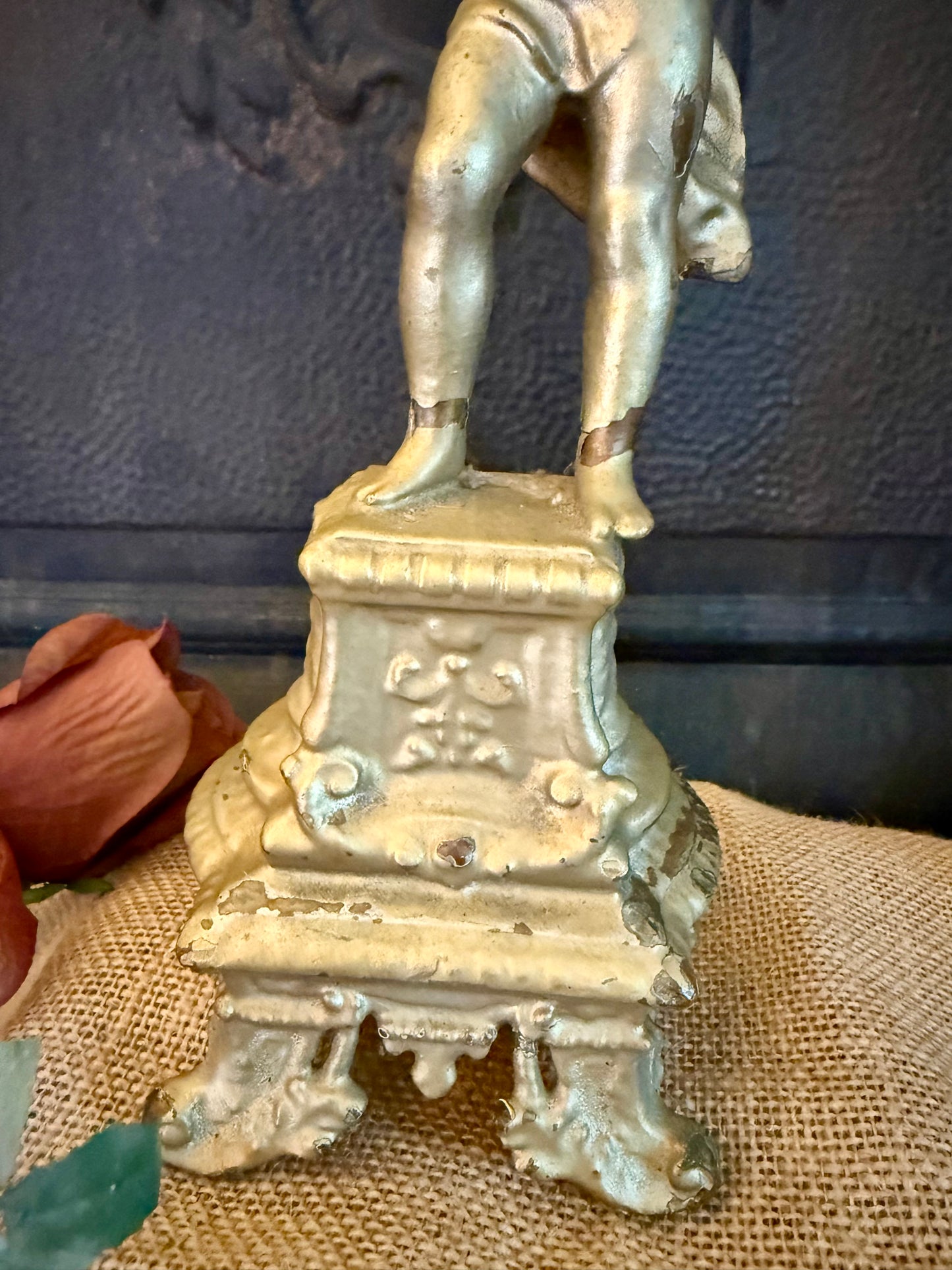 Cast Metal Cherub Statue