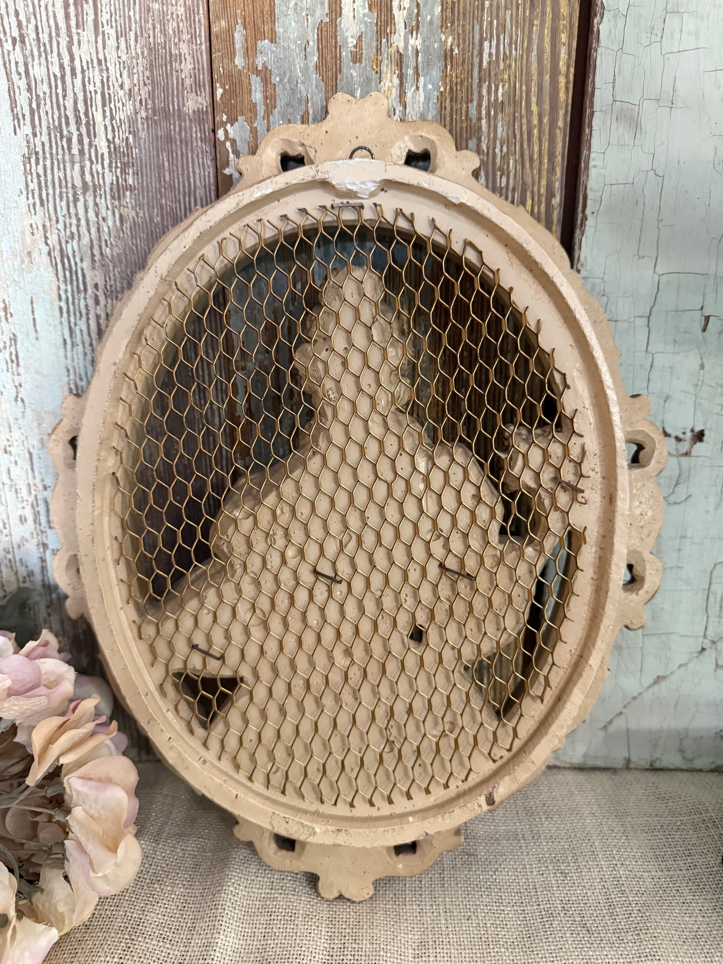 Victorian Lady Chalkware Wall Plaque