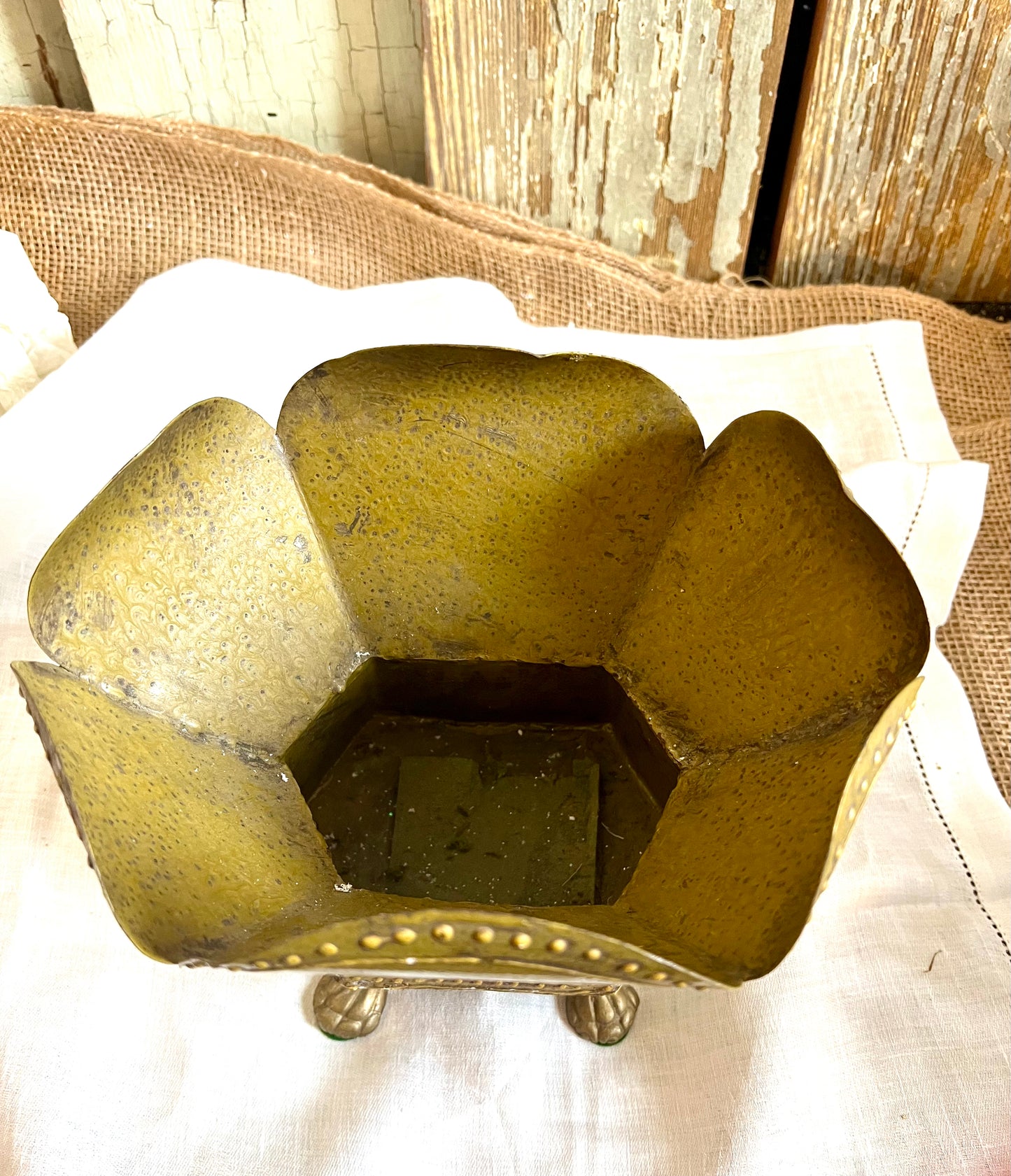 Tin Footed Planter