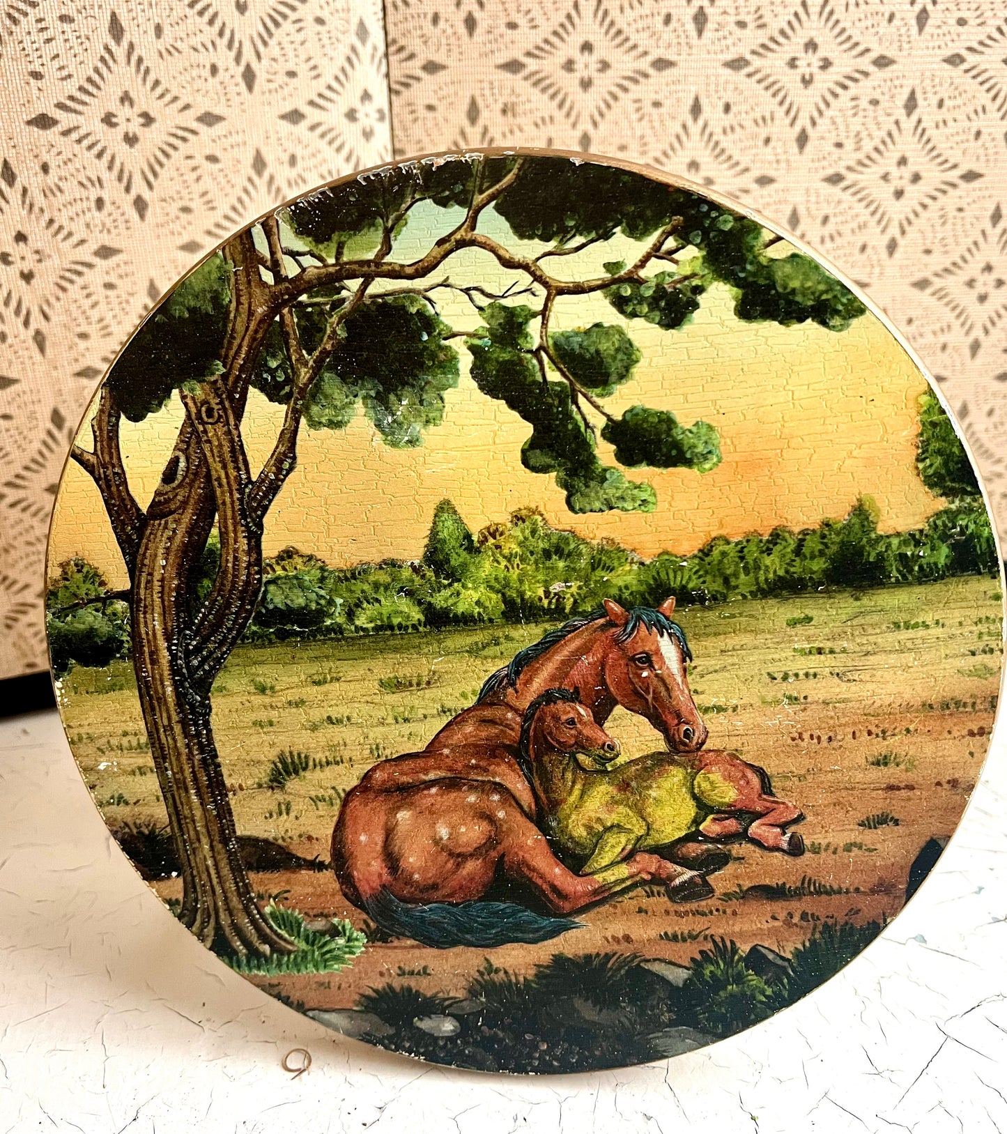 Painted Horse Stool