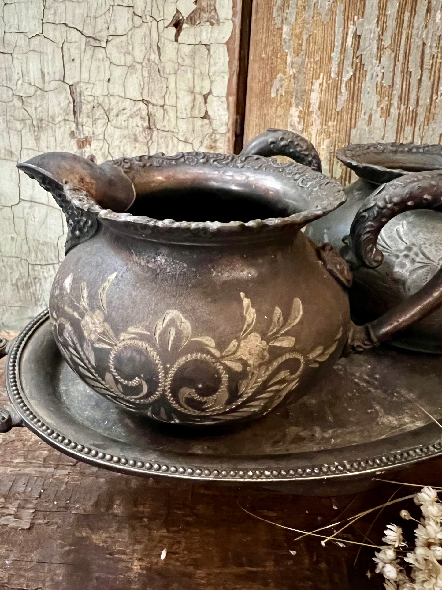 Van Bergh Silver Plate Creamer & Sugar Set