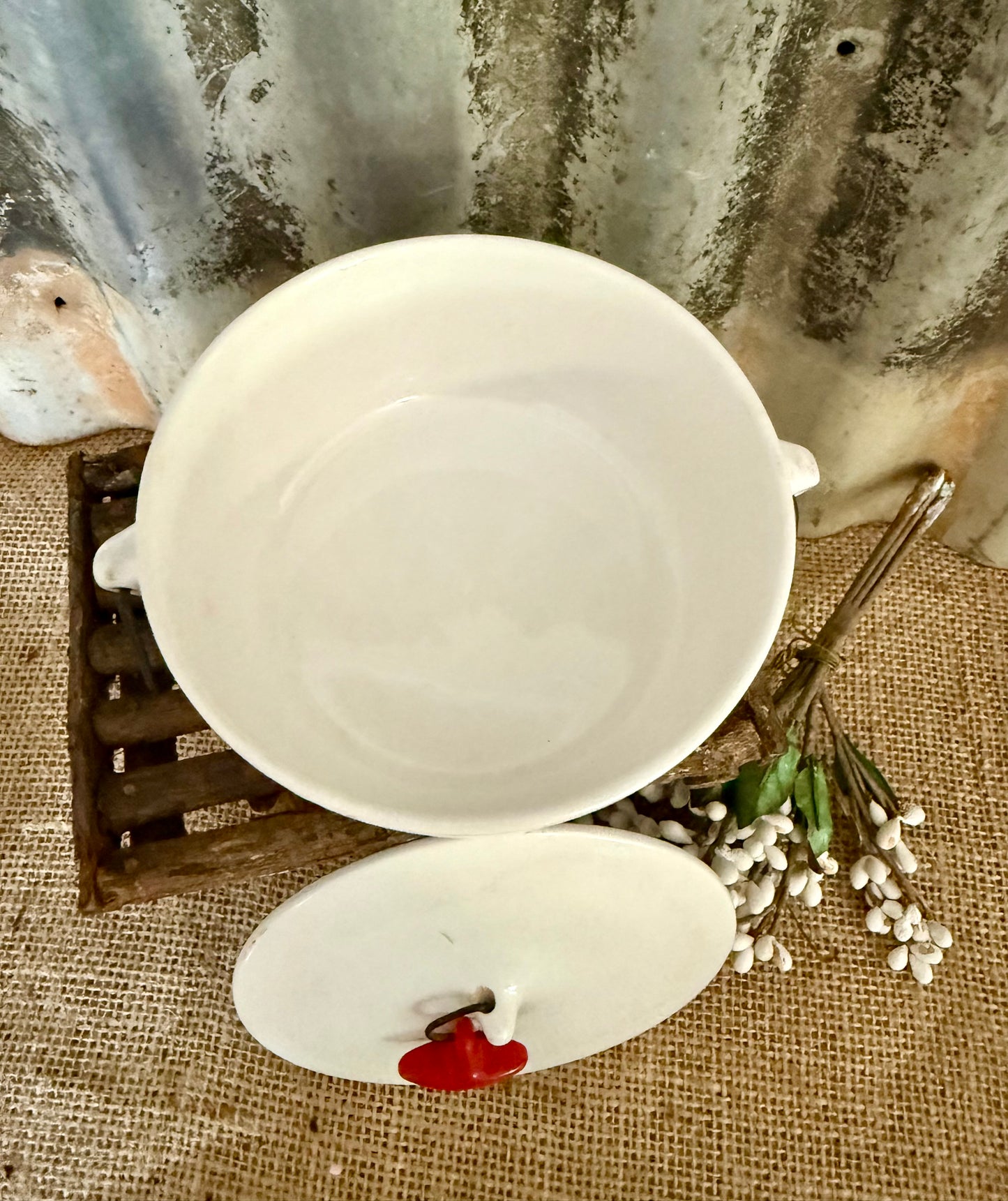 Small Schmid Ironstone Covered Casserole