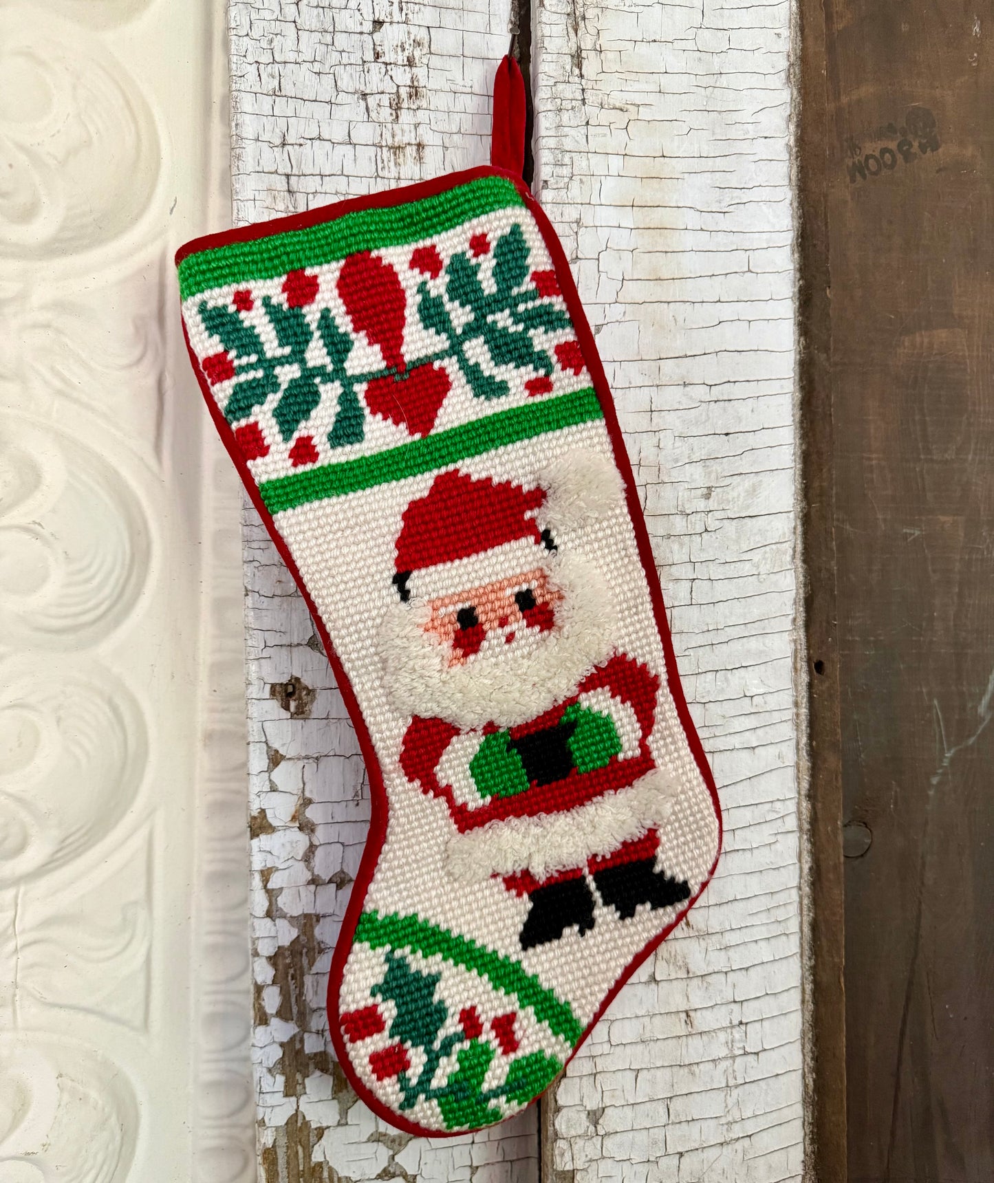 Wool Needlepoint Stocking