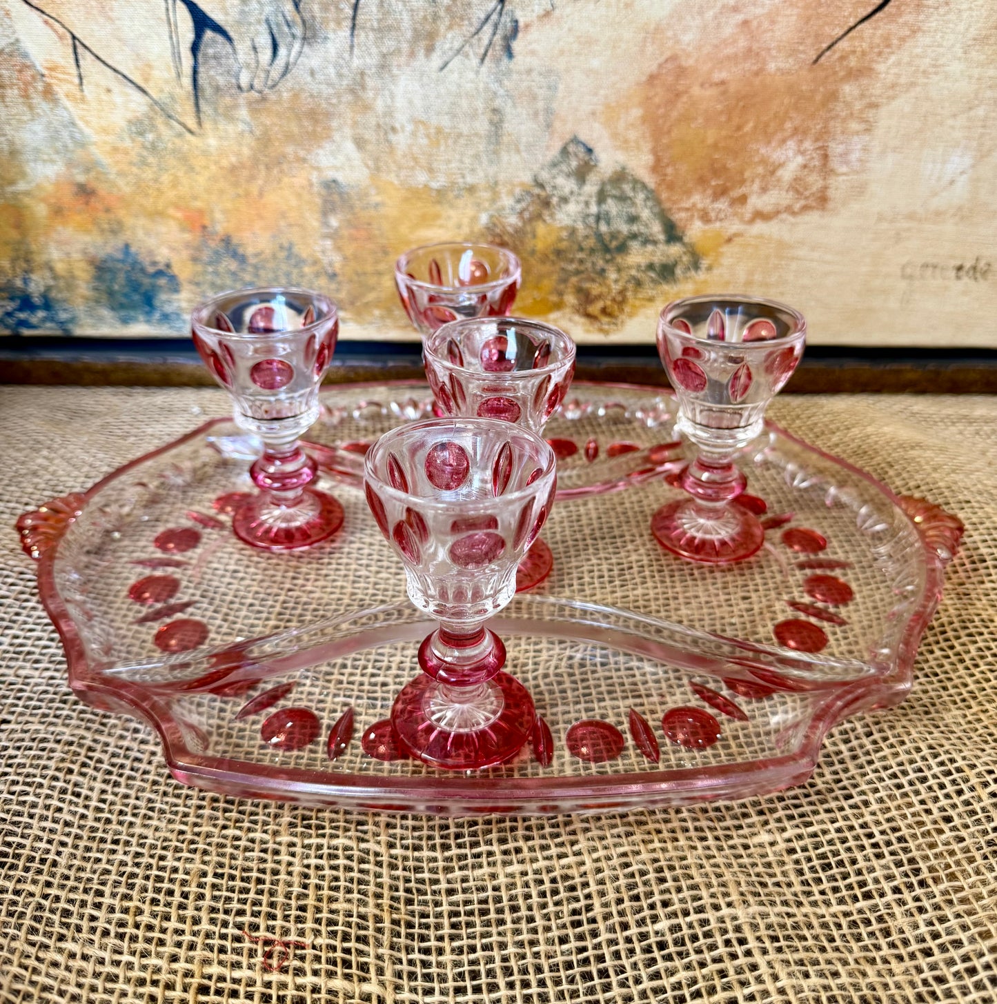 Indiana Colony Classique Ruby Red Flash Glass Set