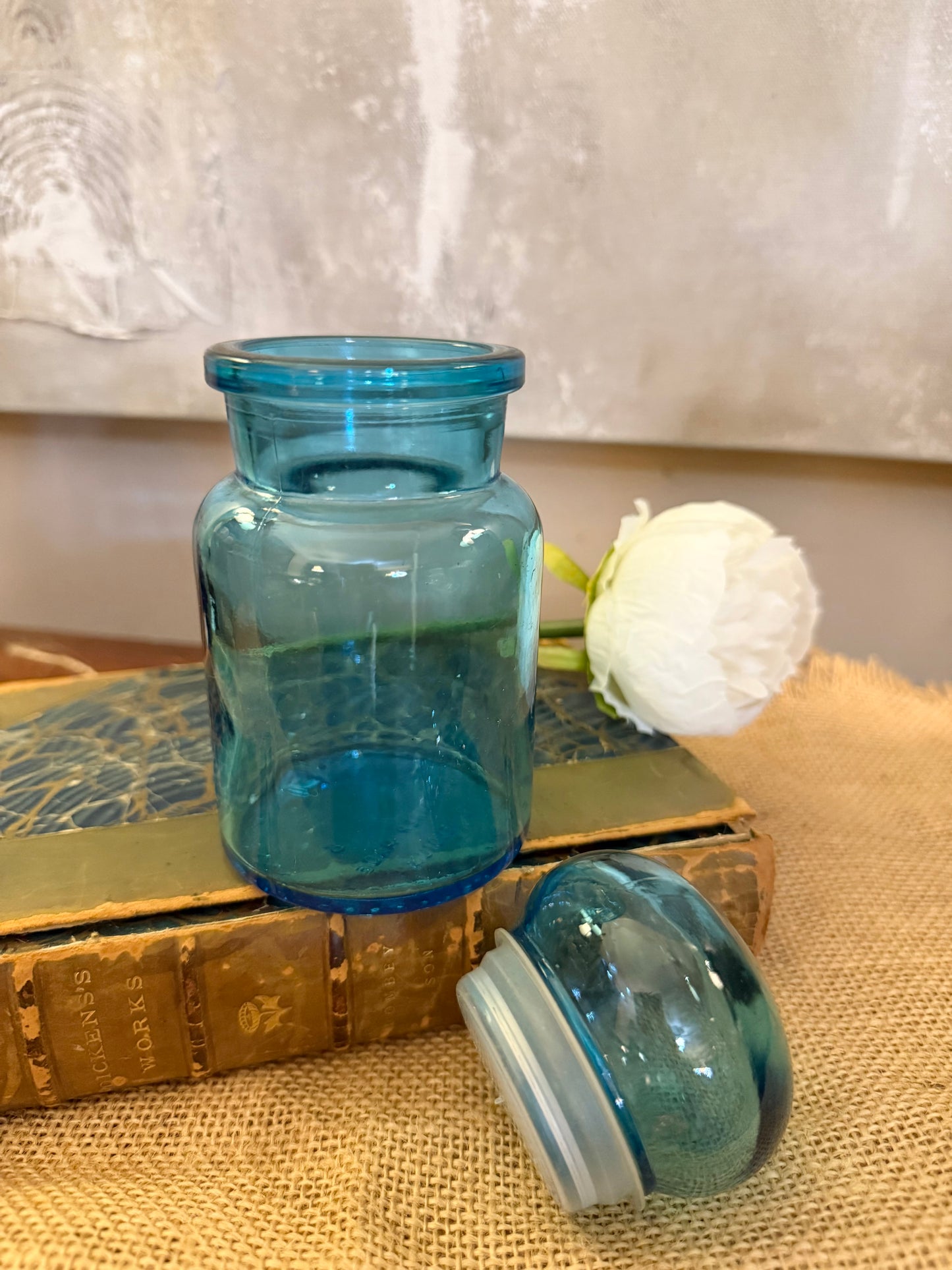 Blue Glass Apothecary Jar Belgium