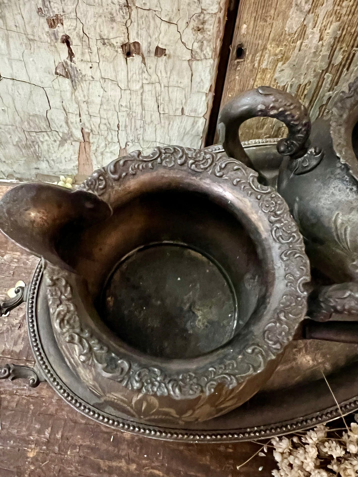 Van Bergh Silver Plate Creamer & Sugar Set