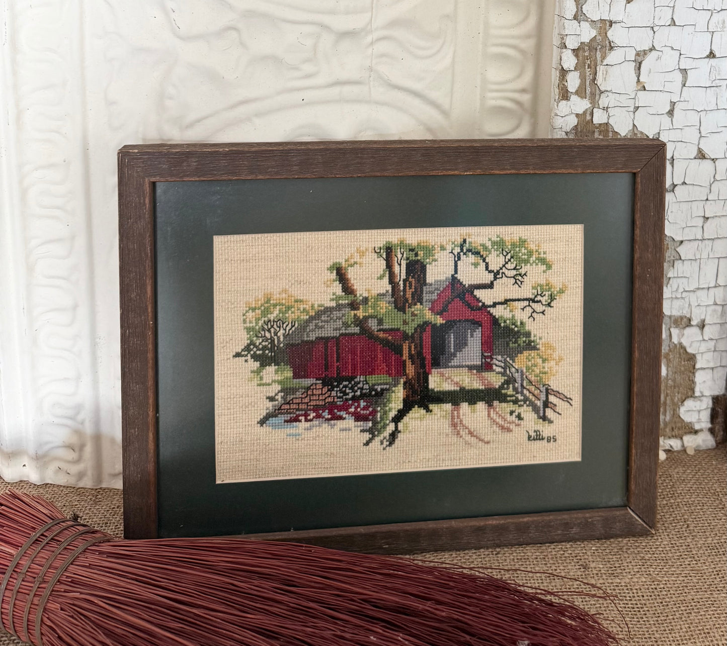 Framed Barn Cross Stitch