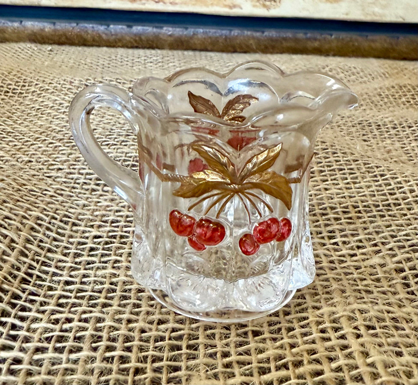 Mosser Glass Cherry & Cable Creamer