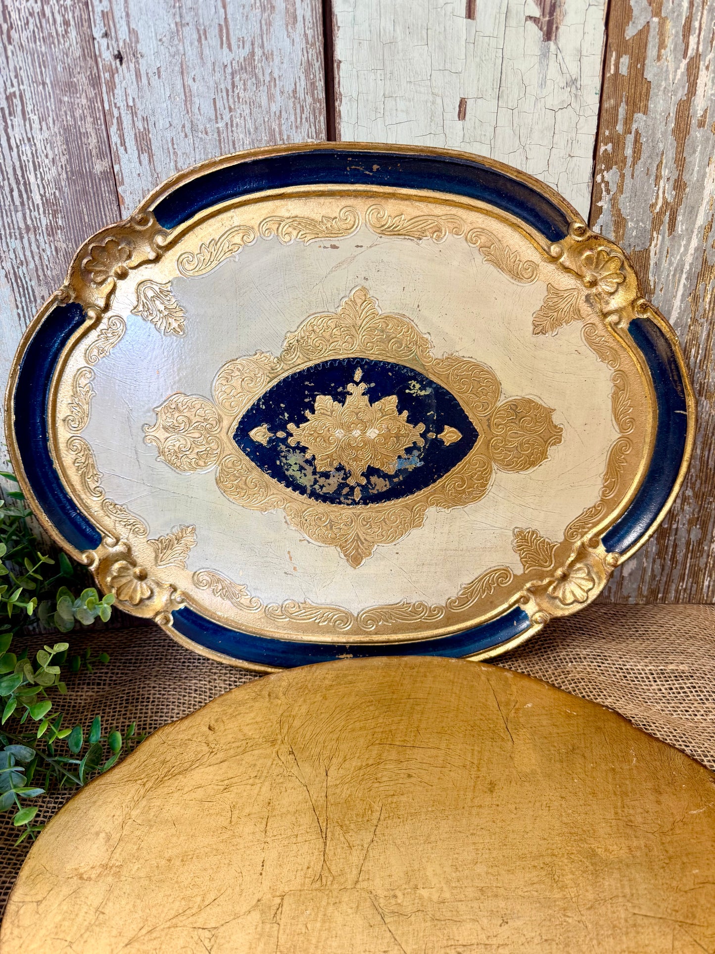 Navy & Blue Florentine Tray