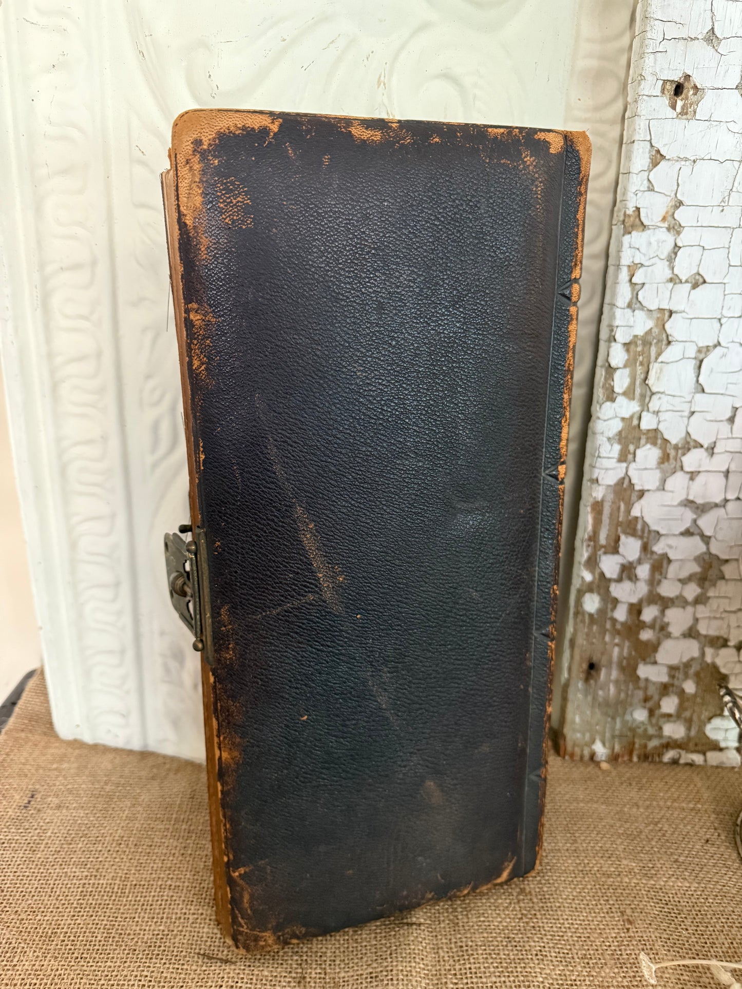 Antique Leather-Bound Cabinet Card Photo Album
