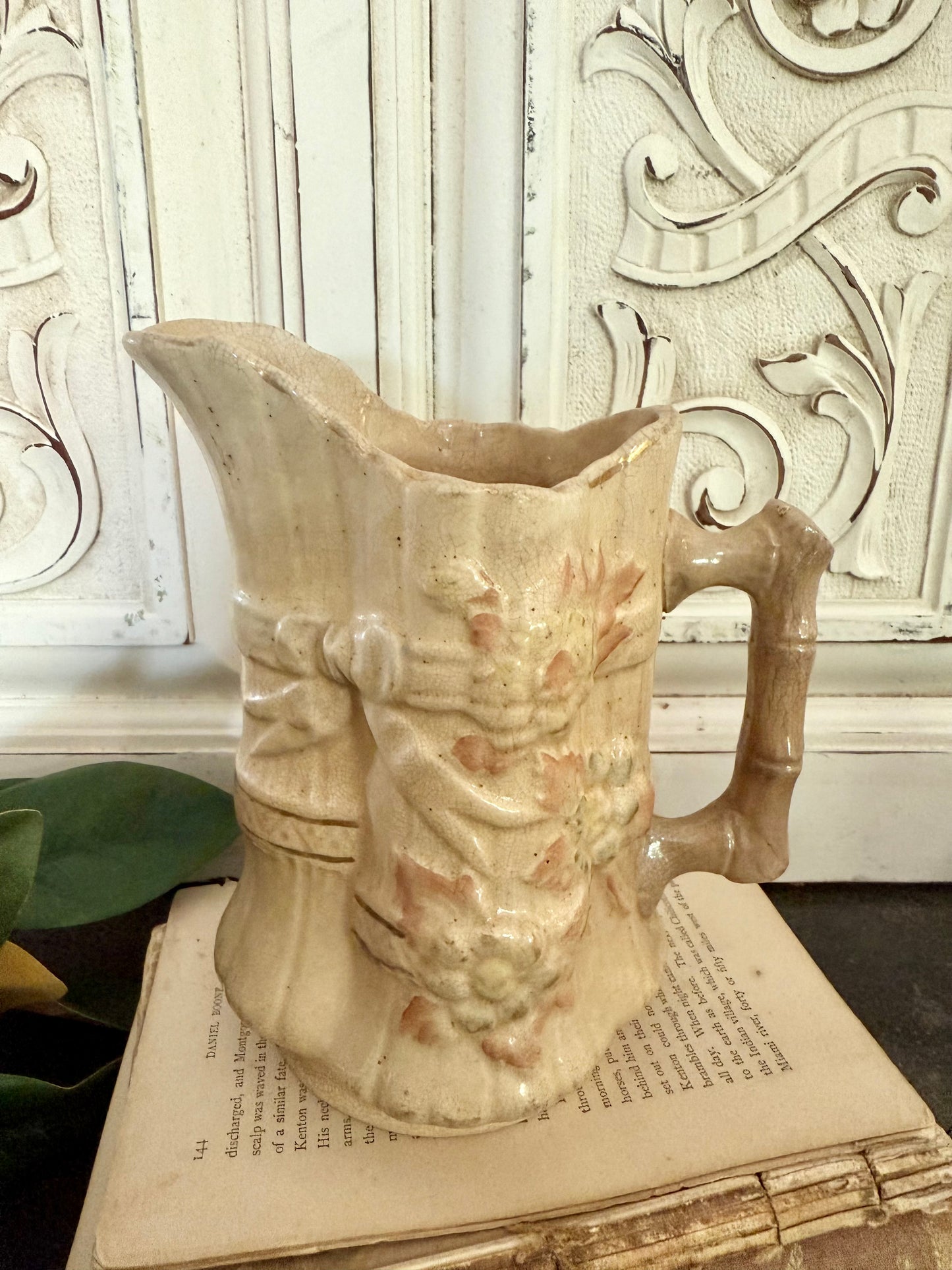 Floral Pitcher with Bow Detail