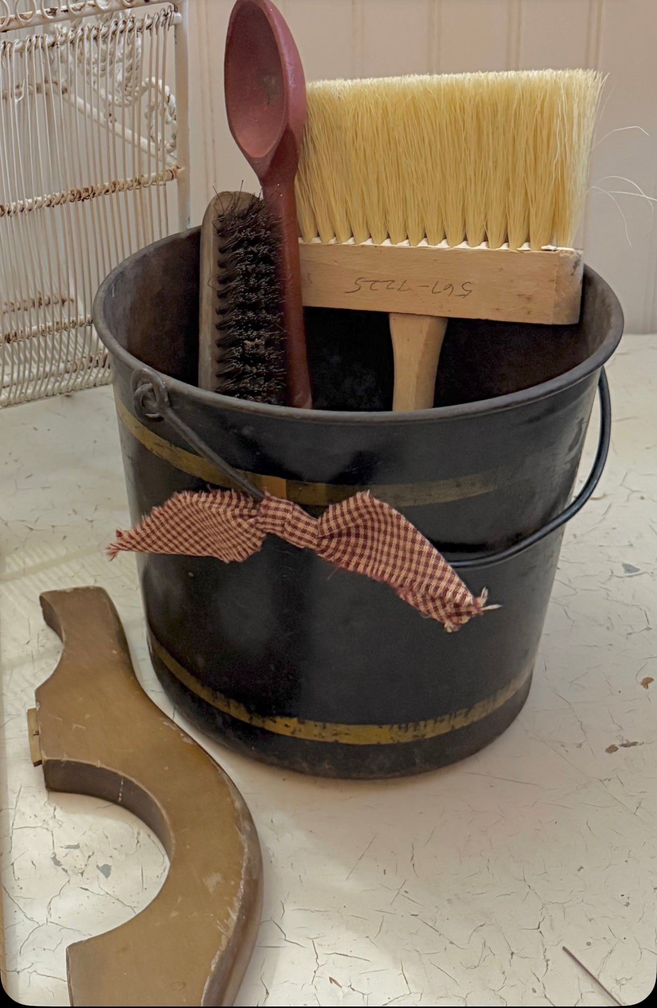 Antique Fireman's Ash Bucket