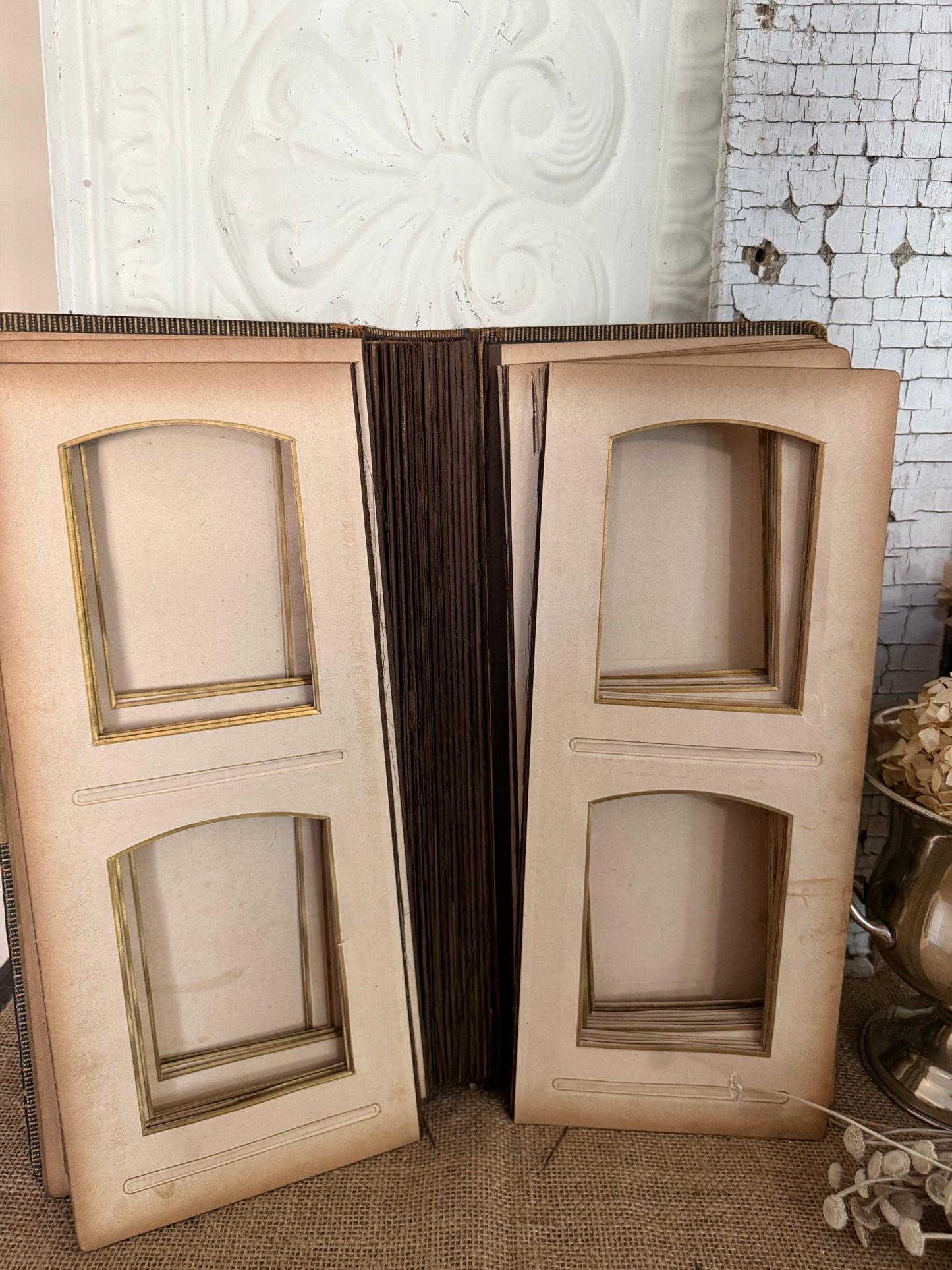 Antique Leather-Bound Cabinet Card Photo Album