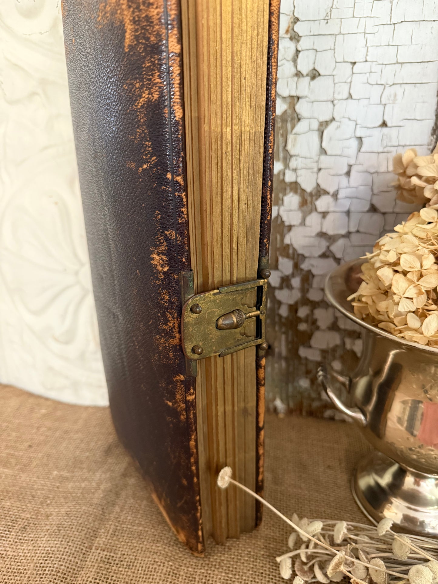 Antique Leather-Bound Cabinet Card Photo Album