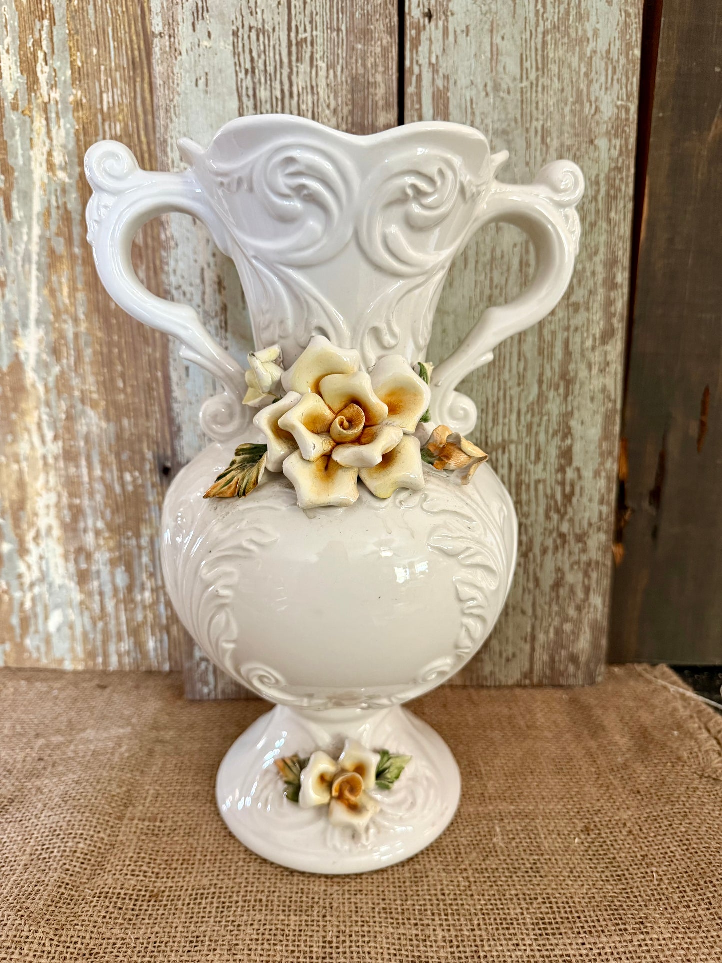 Italian Yellow Rose Vase