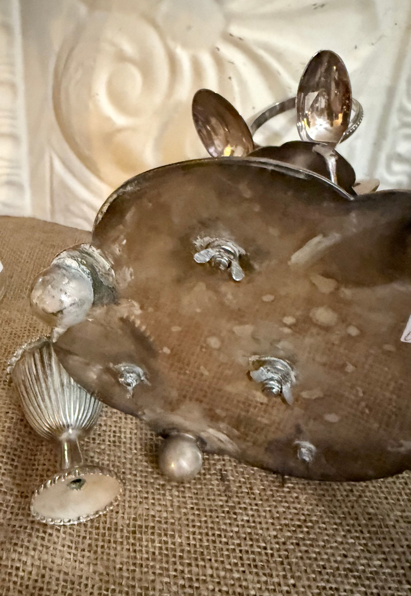 Vintage Silver Plate Egg Cruet Caddy