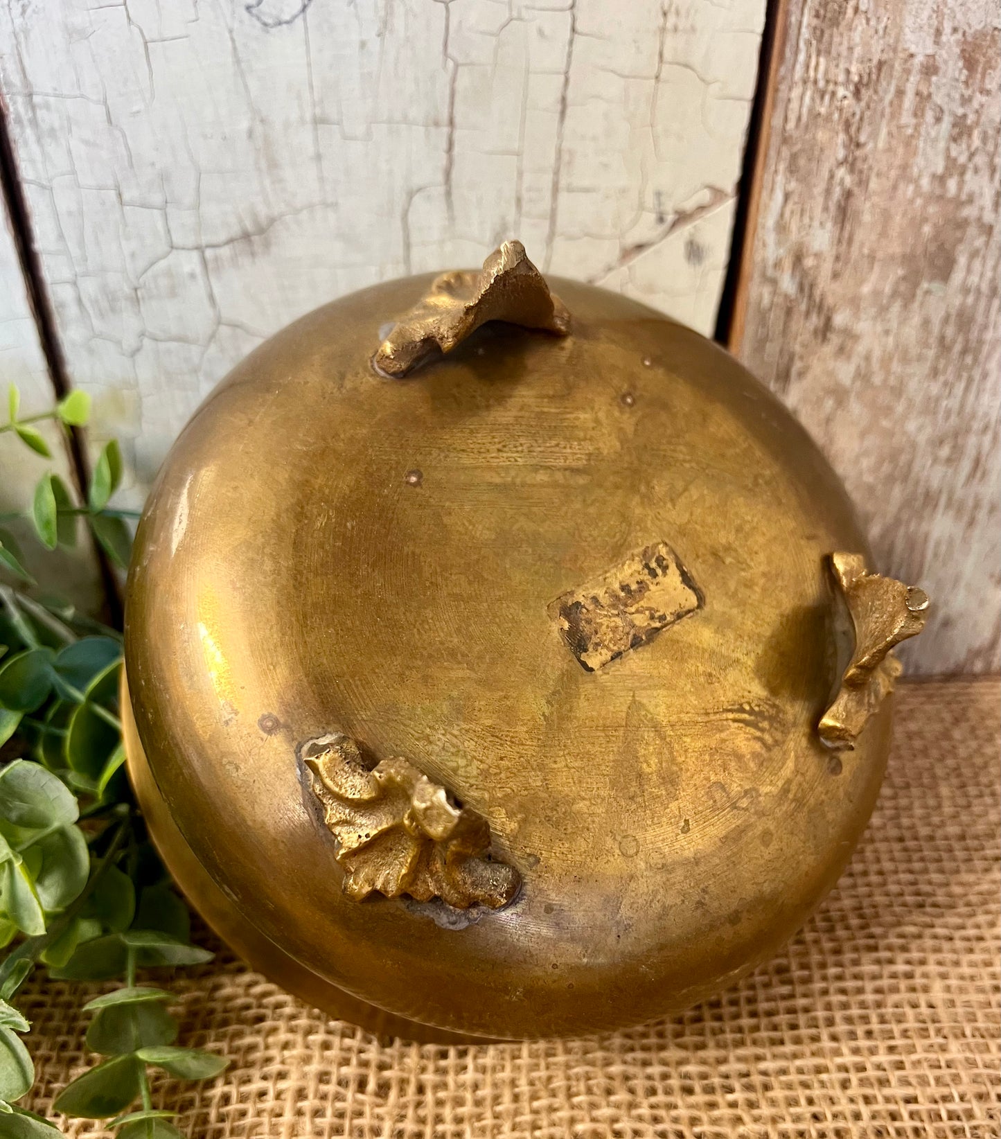 Brass Jeweled Planter