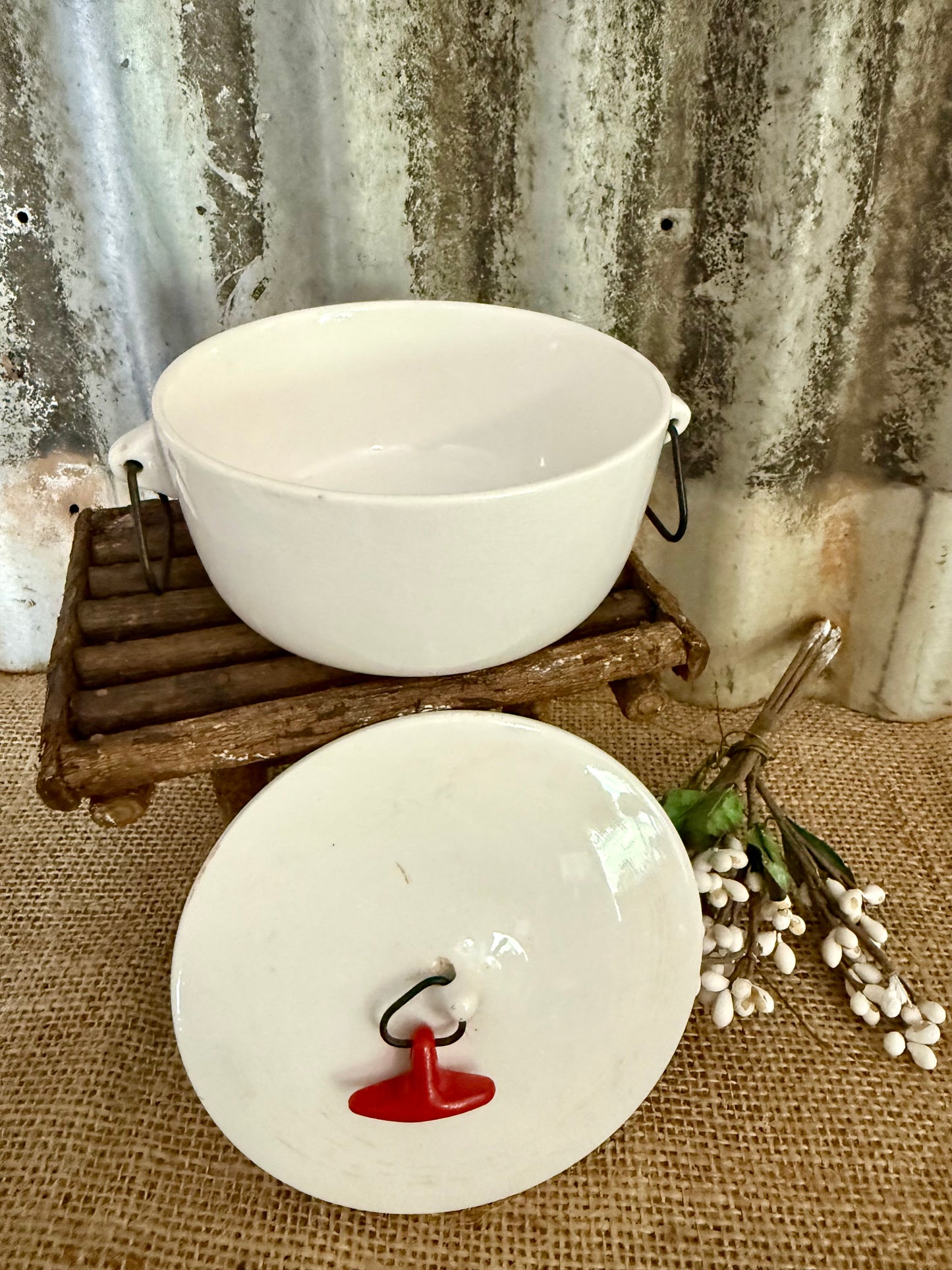 Small Schmid Ironstone Covered Casserole
