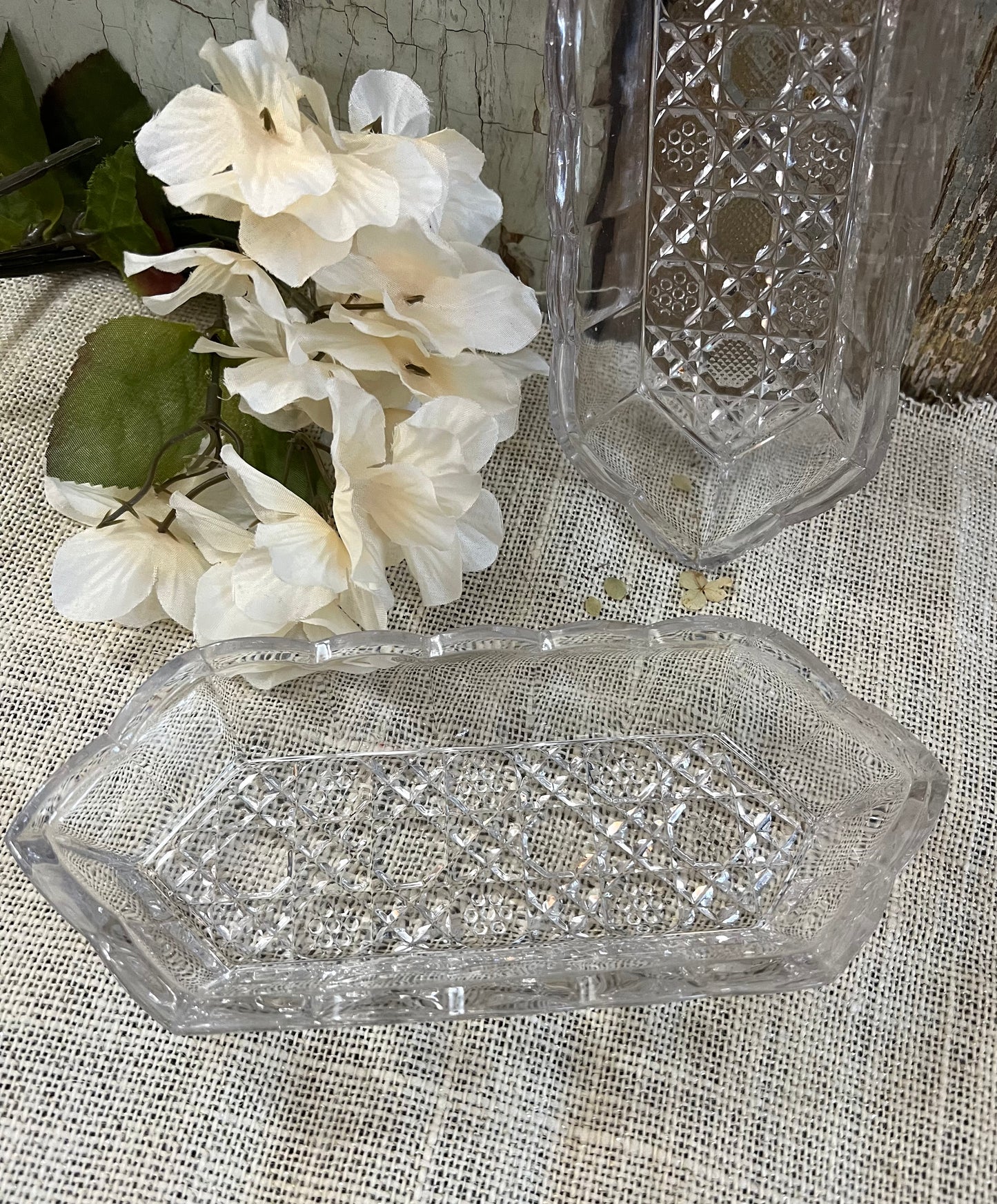 Pair of Cut Glass Relish Dishes