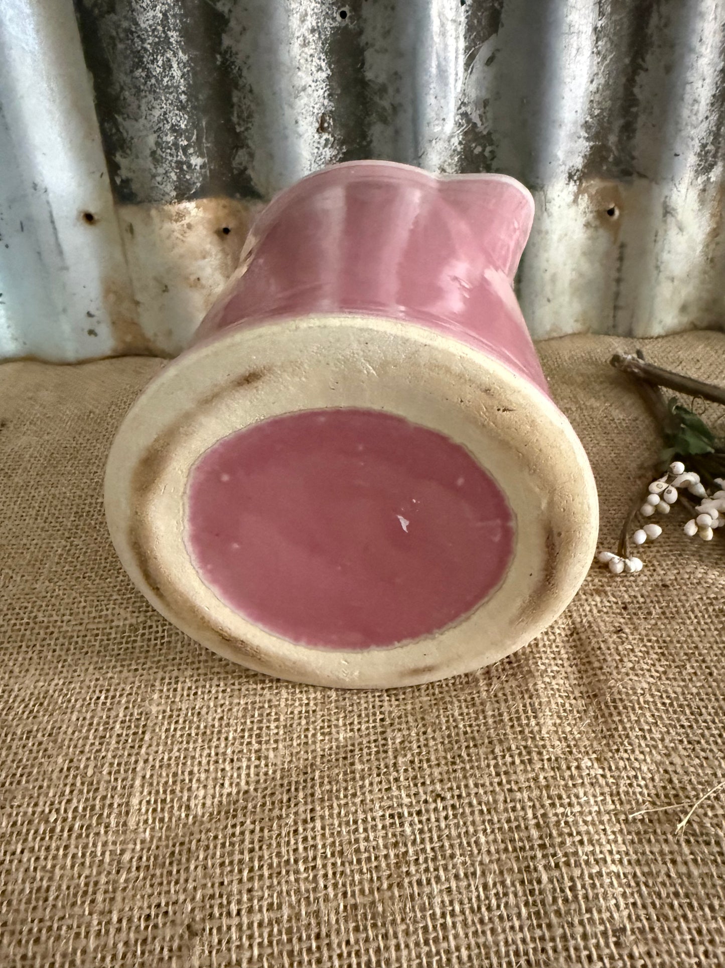 Pink Stoneware Pitcher