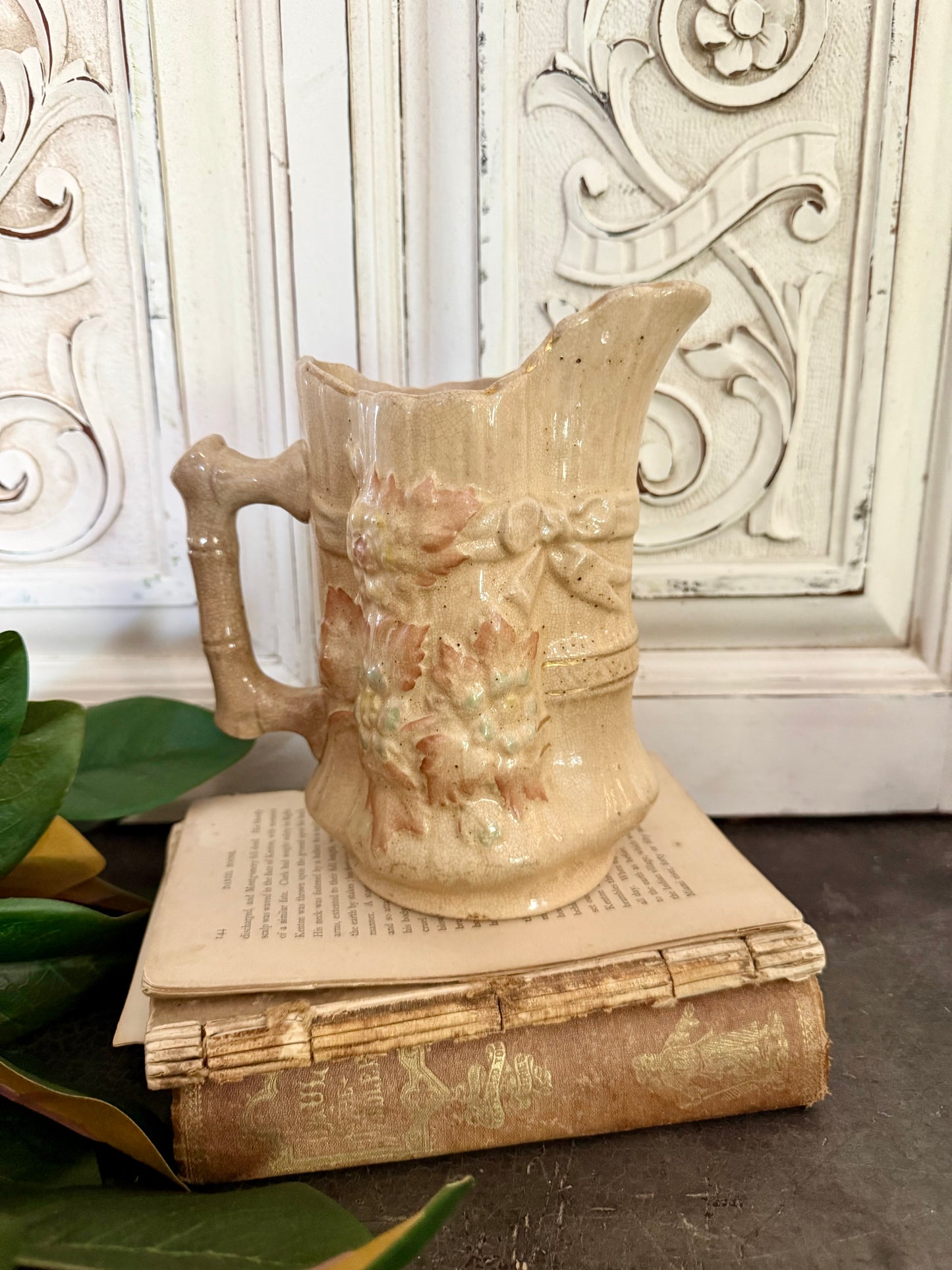 Floral Pitcher with Bow Detail