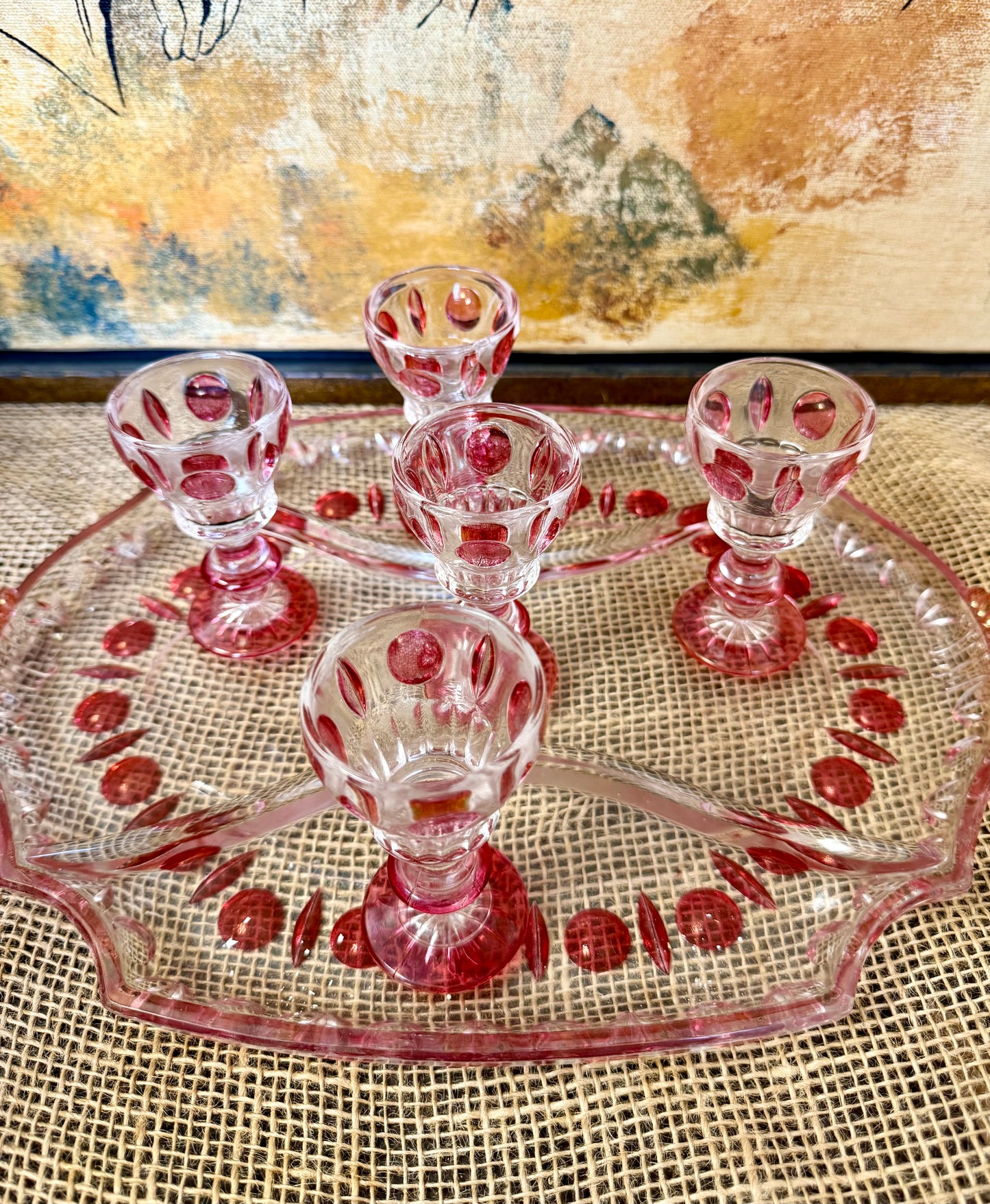 Indiana Colony Classique Ruby Red Flash Glass Set