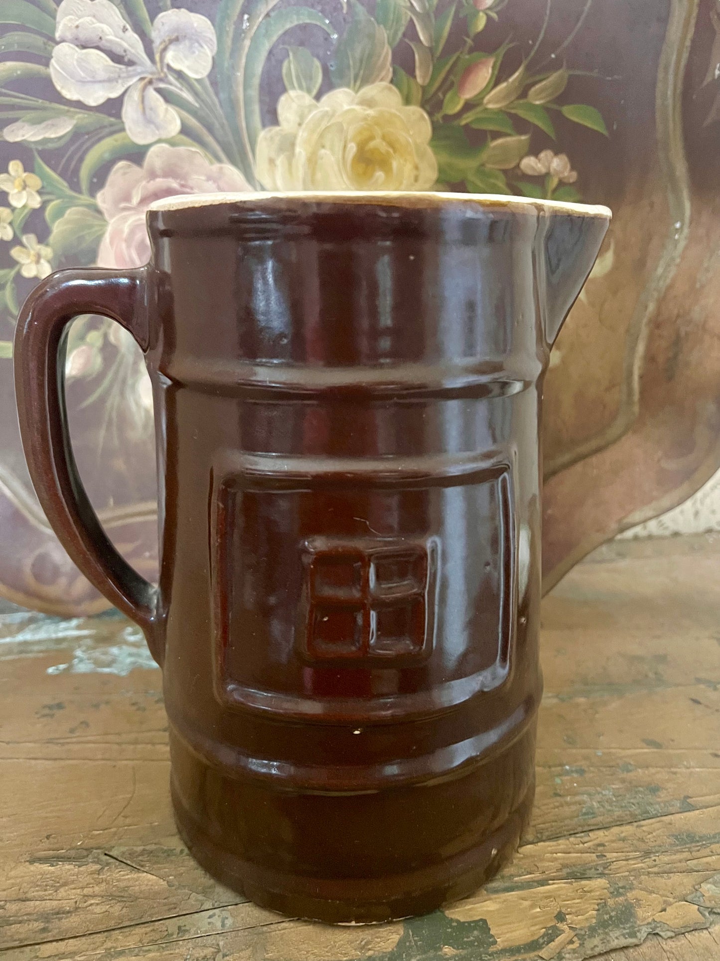 Brown Stoneware Pottery Pitcher