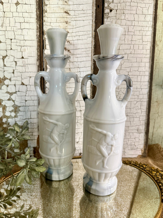 Vintage Jim Beam Slag Glass Decanters
