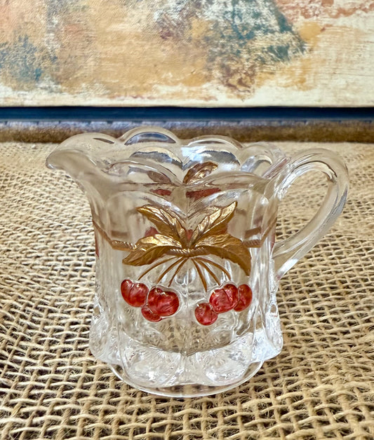 Mosser Glass Cherry & Cable Creamer