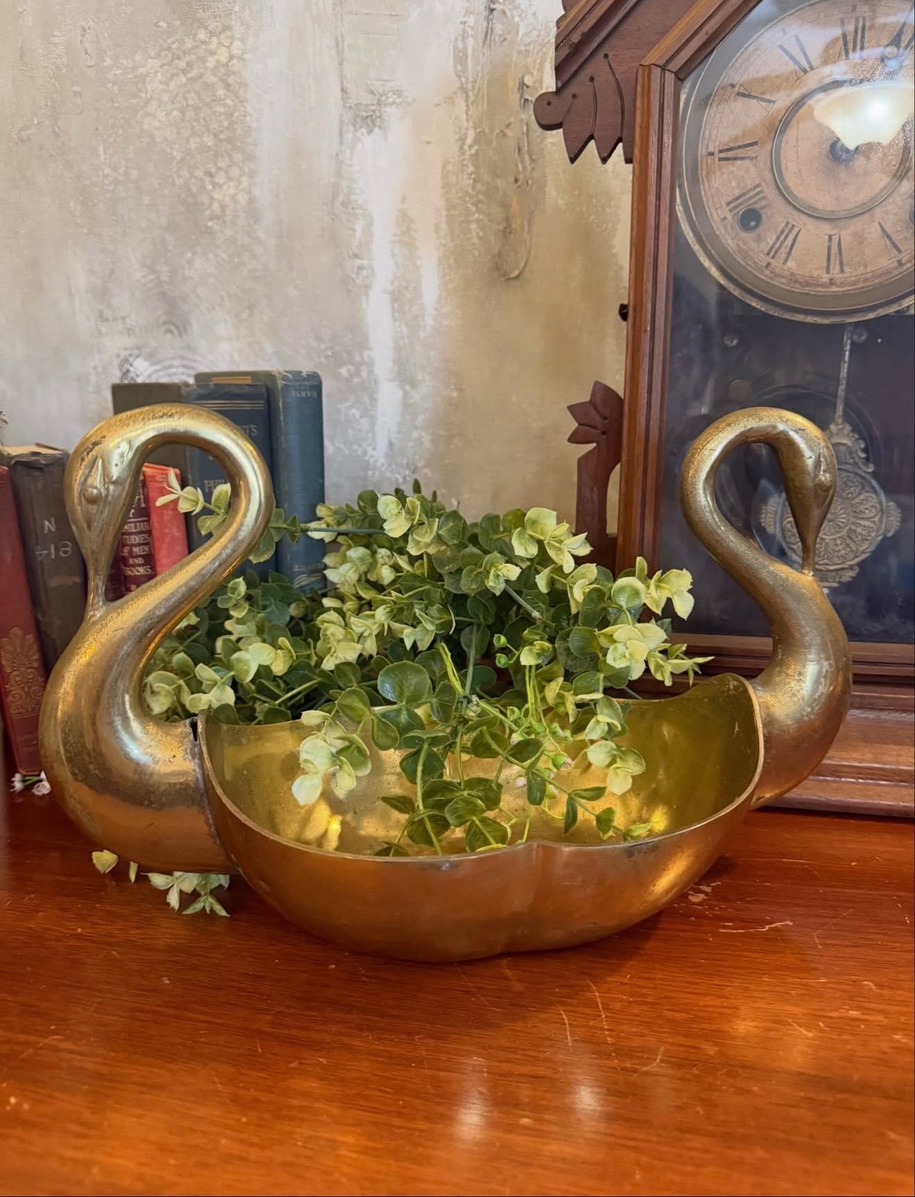 Brass Swan Planter