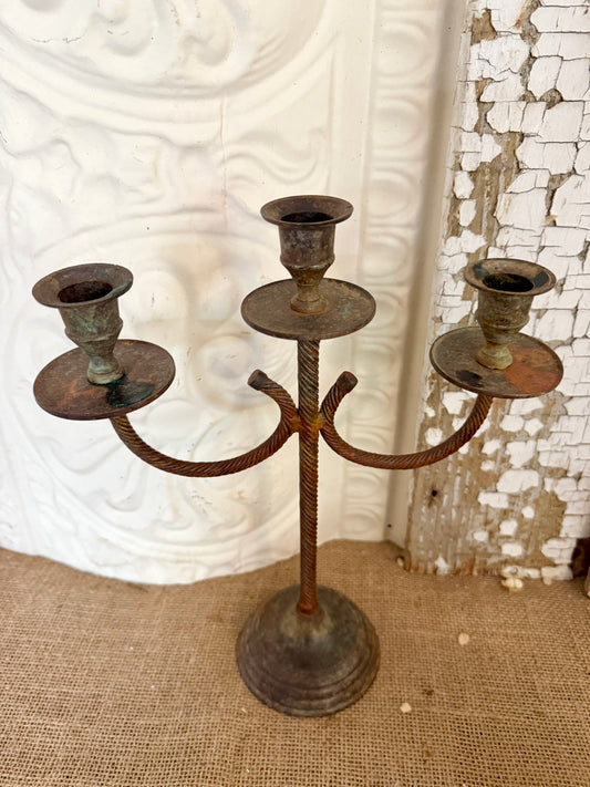 Rusty Metal Candelabra