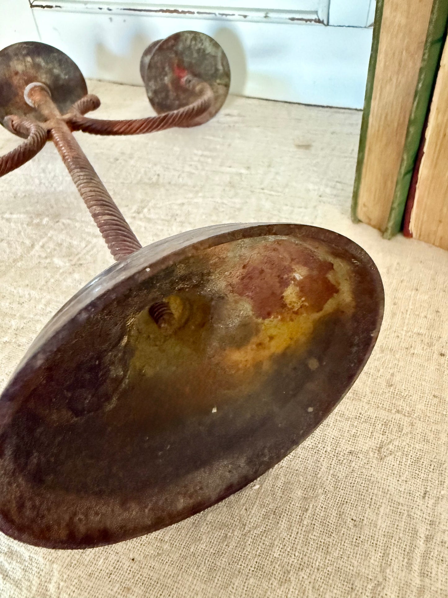 Rusty Metal Candelabra