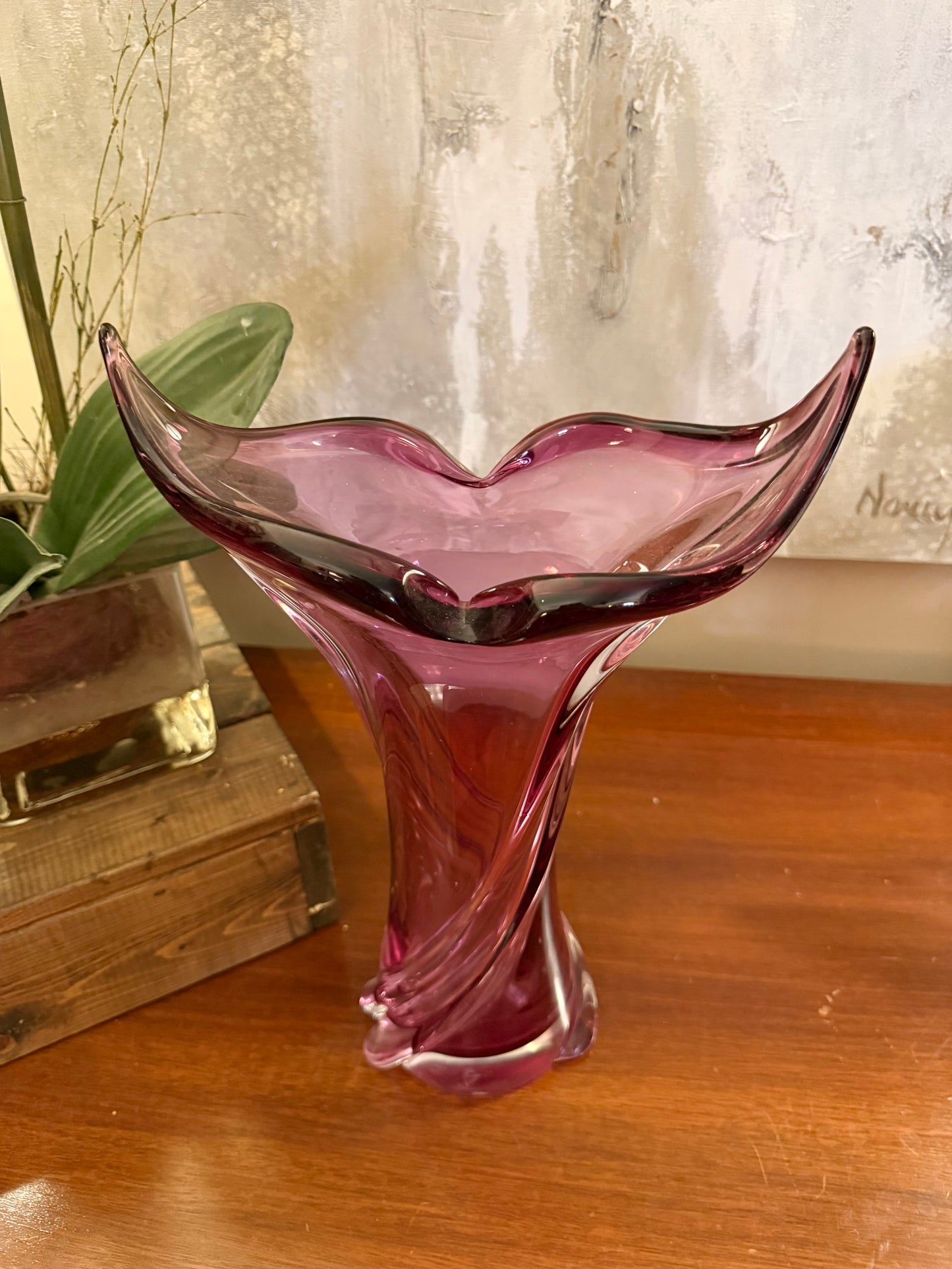 Murano Style Art Glass Vase