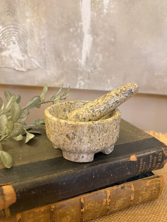 Fossil Stone Mortar & Pestle