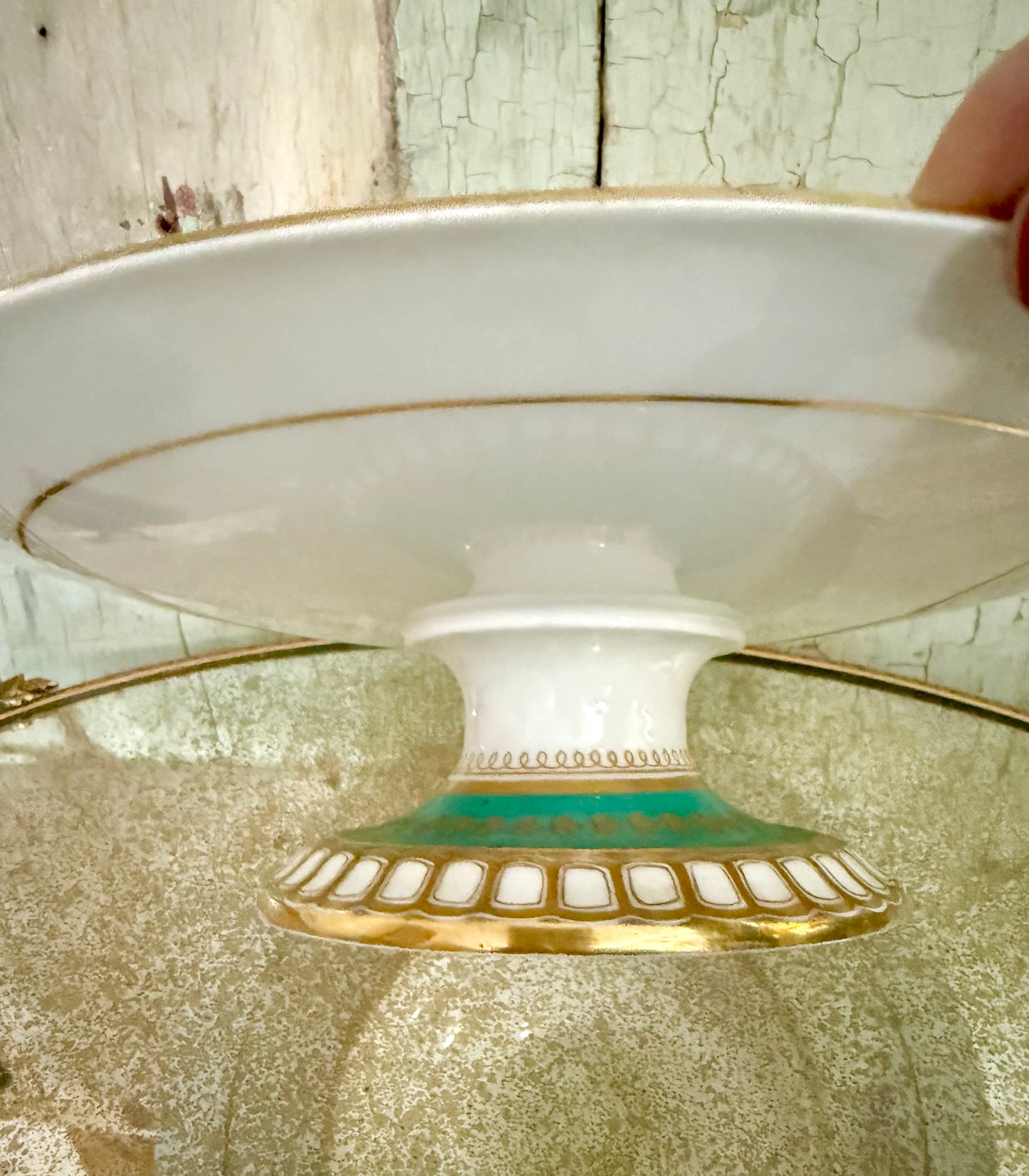 Antique Minton Pedestal Cake Stand – Hand-Painted English Porcelain