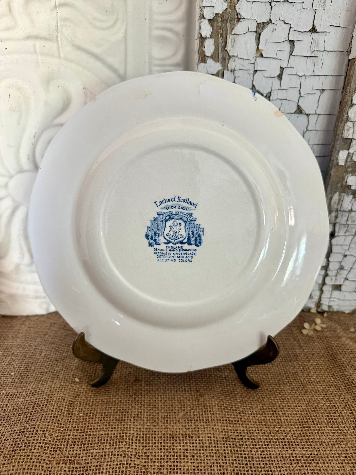 Royal Warwick Lochs of Scotland Blue Transferware Plate