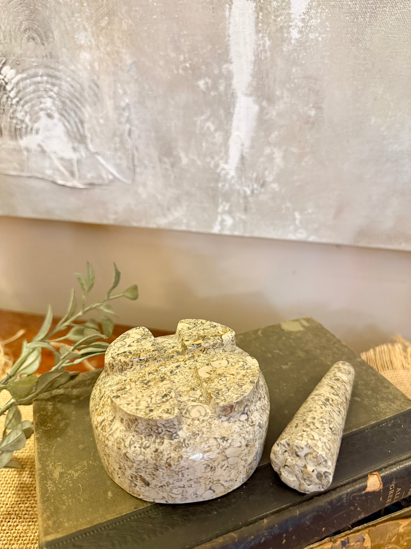 Fossil Stone Mortar & Pestle
