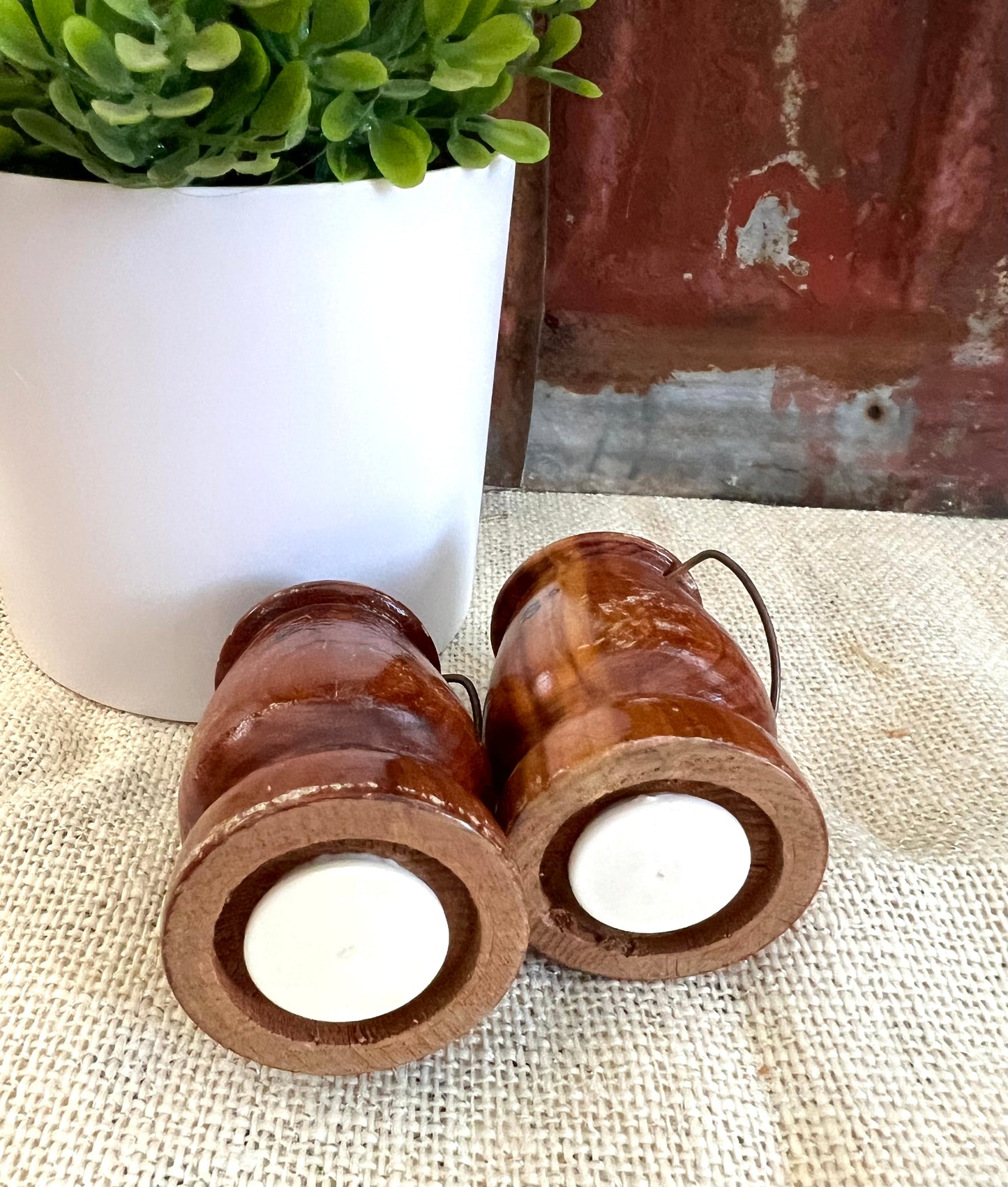 Vintage Wooden Salt & Pepper Shakers