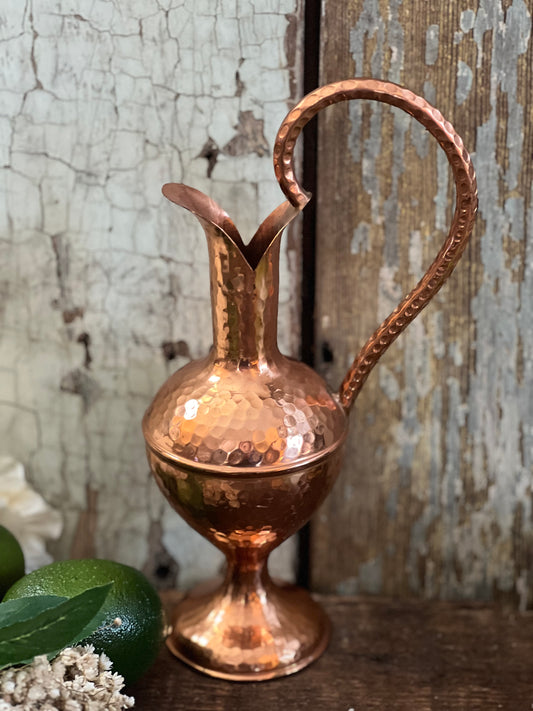 Hammered Copper Pitcher Vase