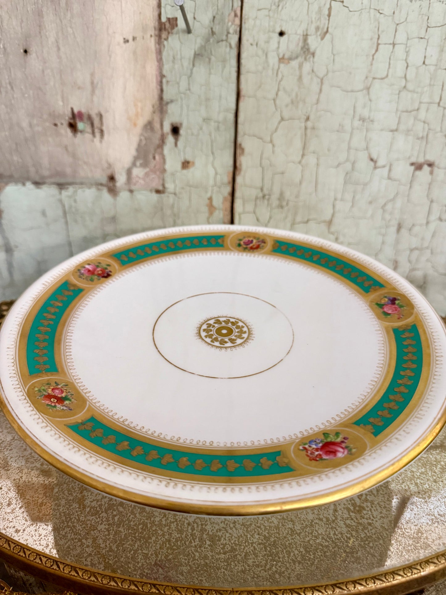 Antique Minton Pedestal Cake Stand – Hand-Painted English Porcelain