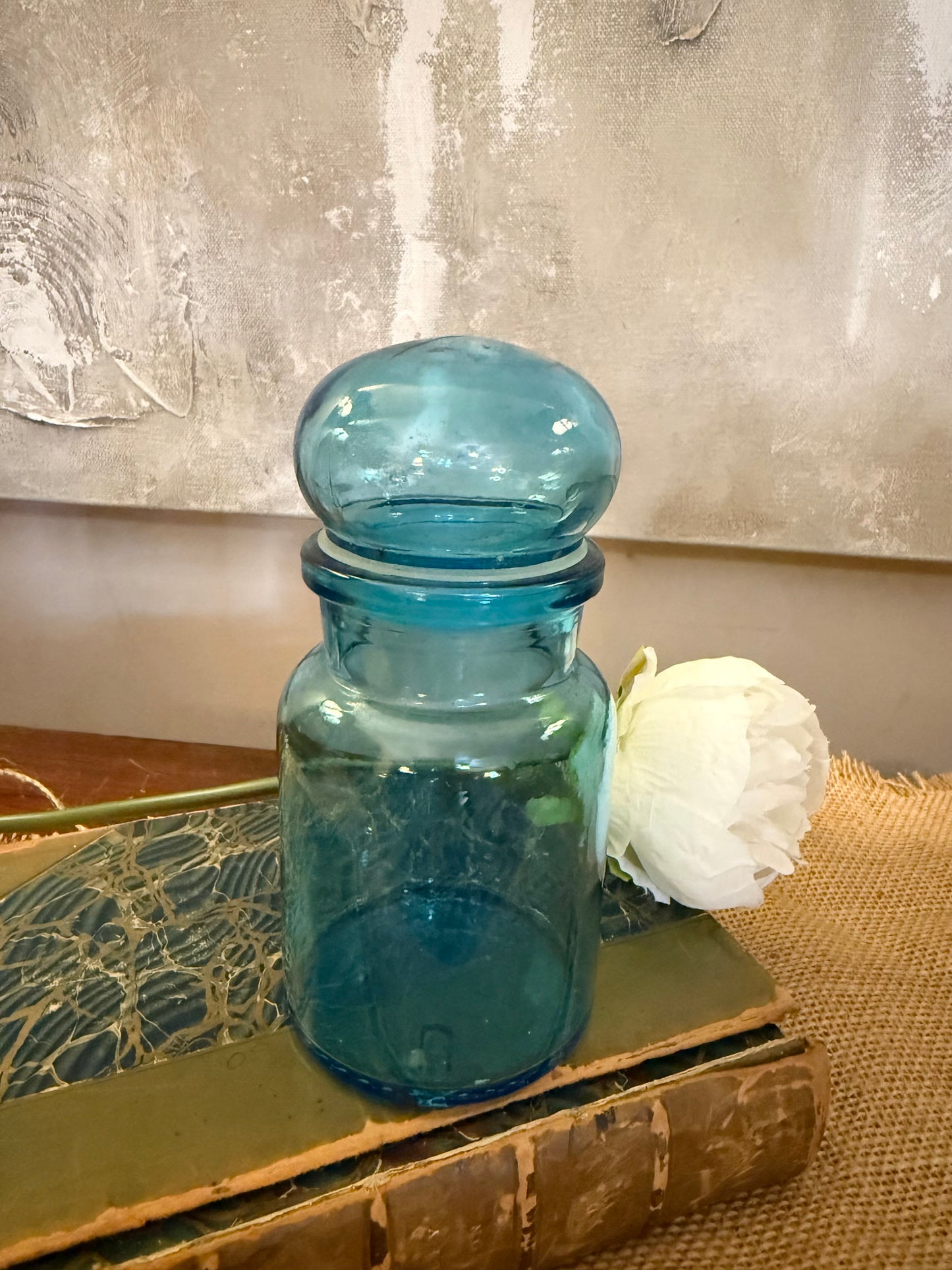 Blue Glass Apothecary Jar Belgium