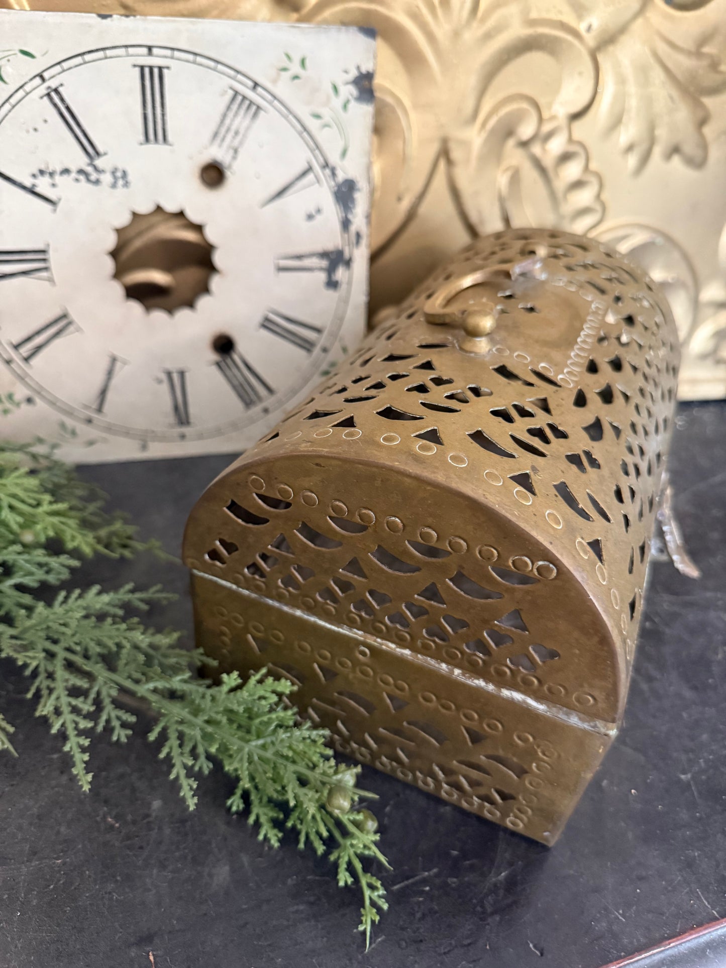 Large Brass Cricket Box