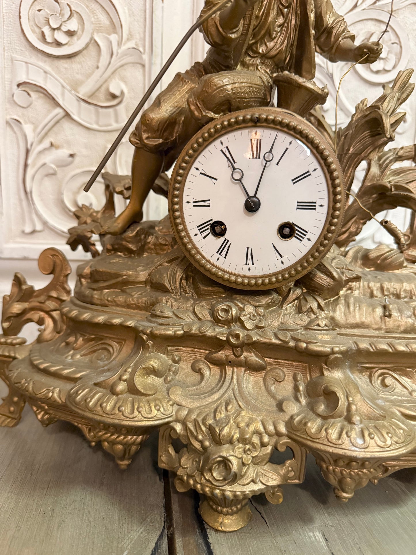 Antique Figural Mantle Clock