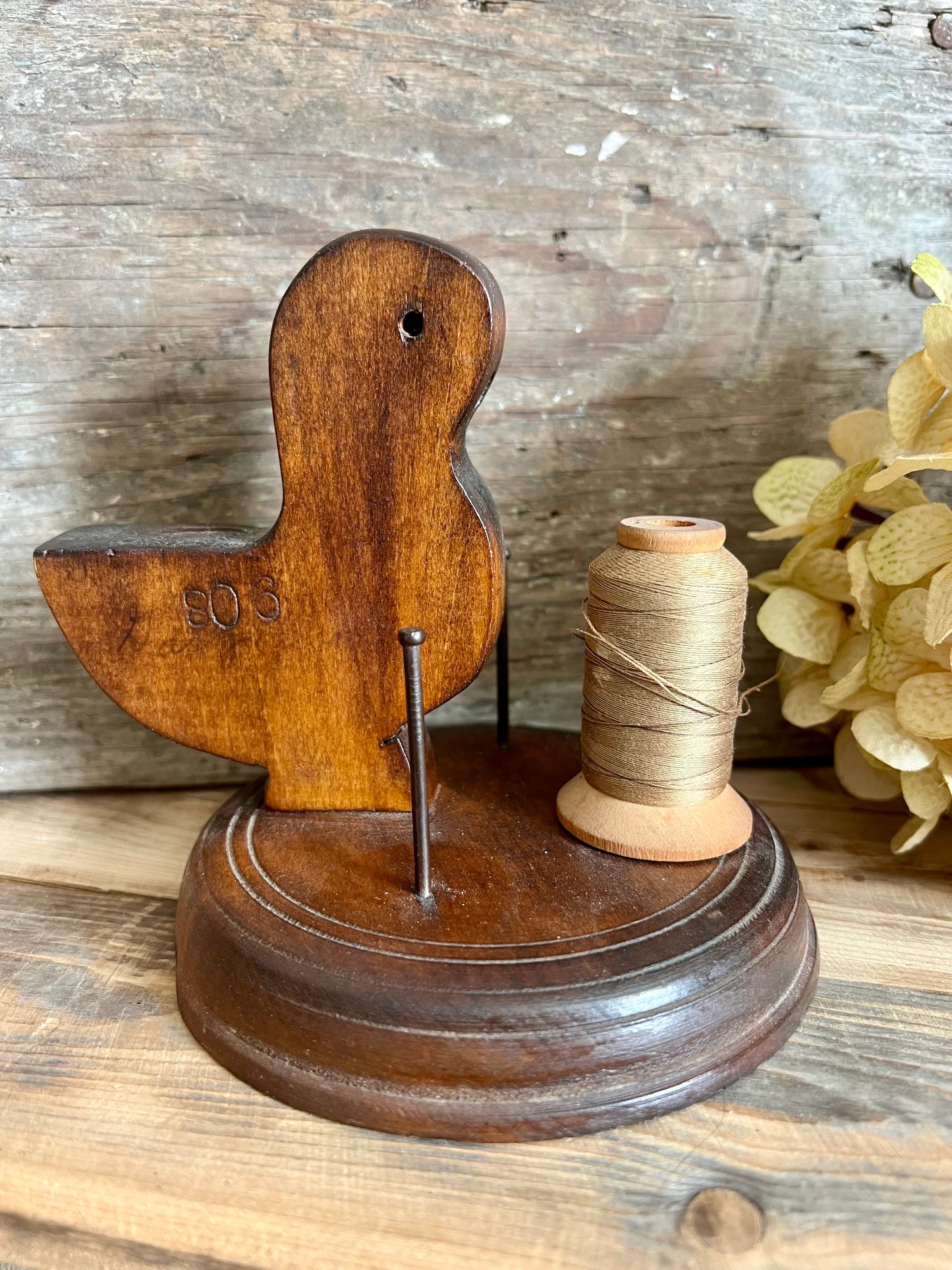 Wooden Duck Spool Holder