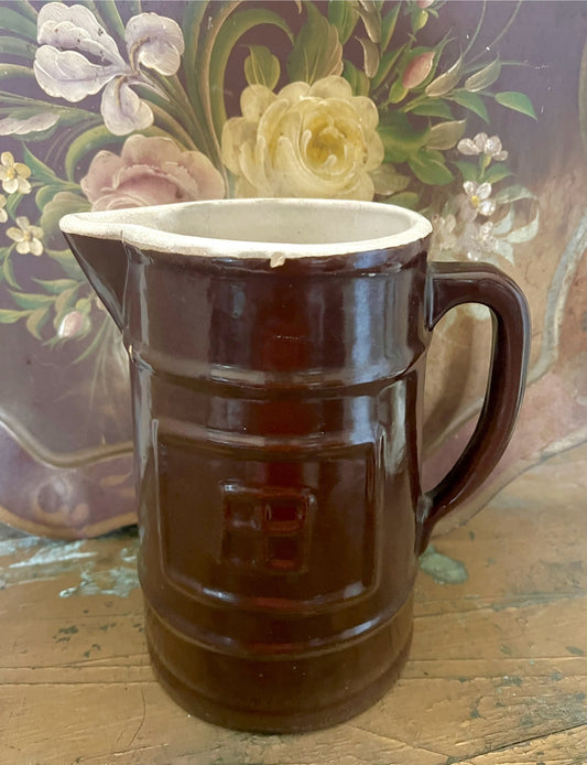 Brown Stoneware Pottery Pitcher