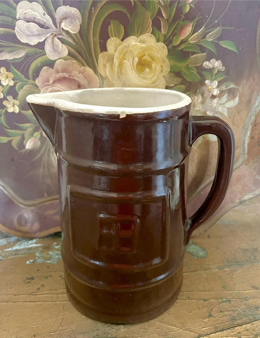 Brown Stoneware Pottery Pitcher